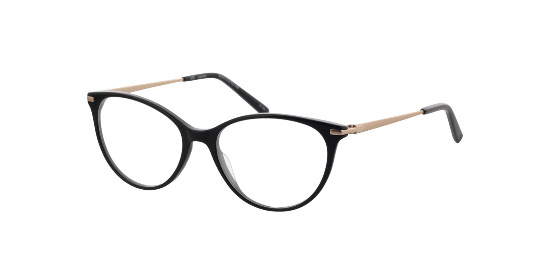 Lauren Zwart  &  satijn goud AcetaatEyeglass Frames van B24, Hoekweergave