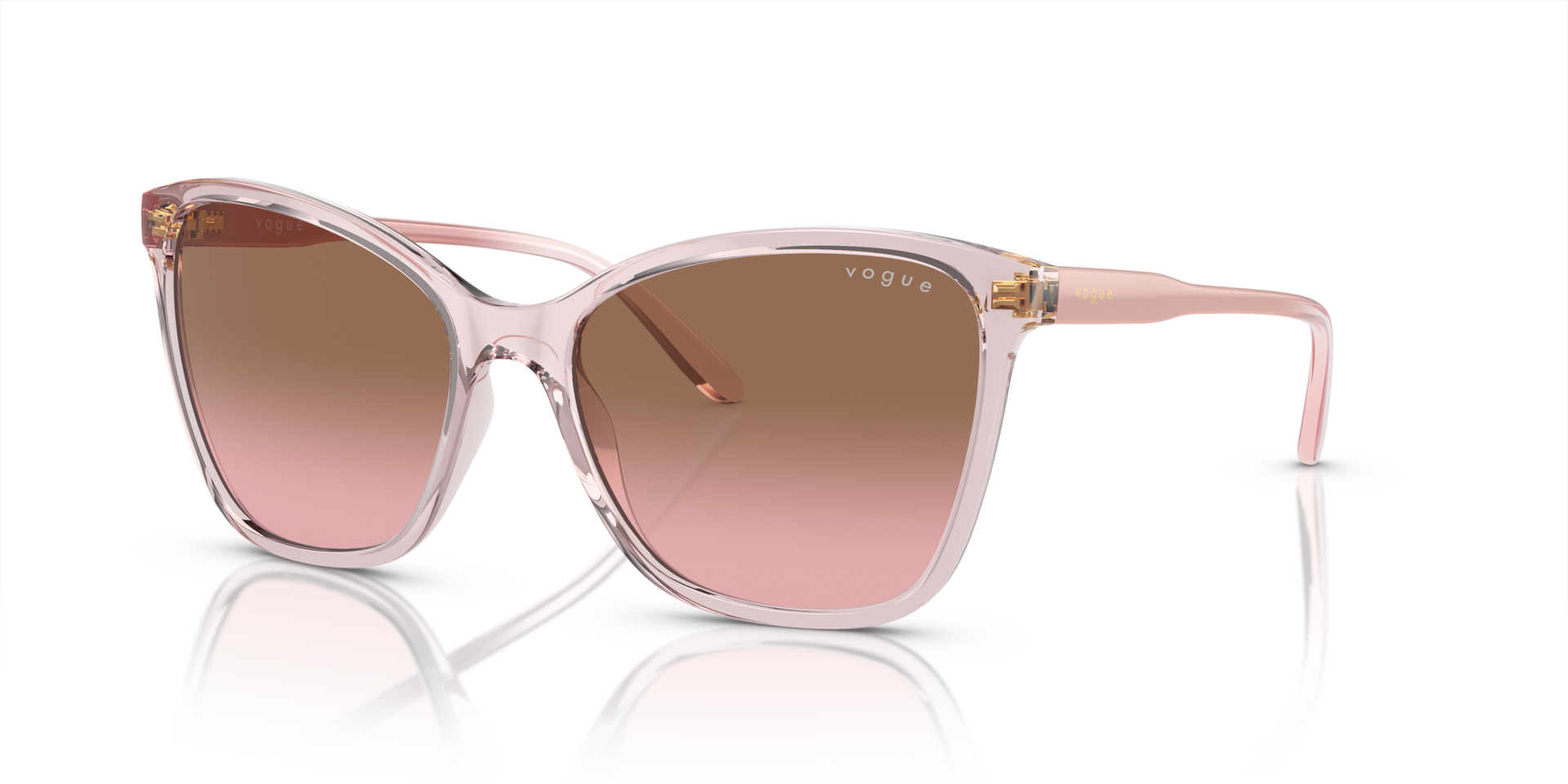 VO5520S Pink transparent KunststoffSunglass Frames von B24, Dreiviertelansicht