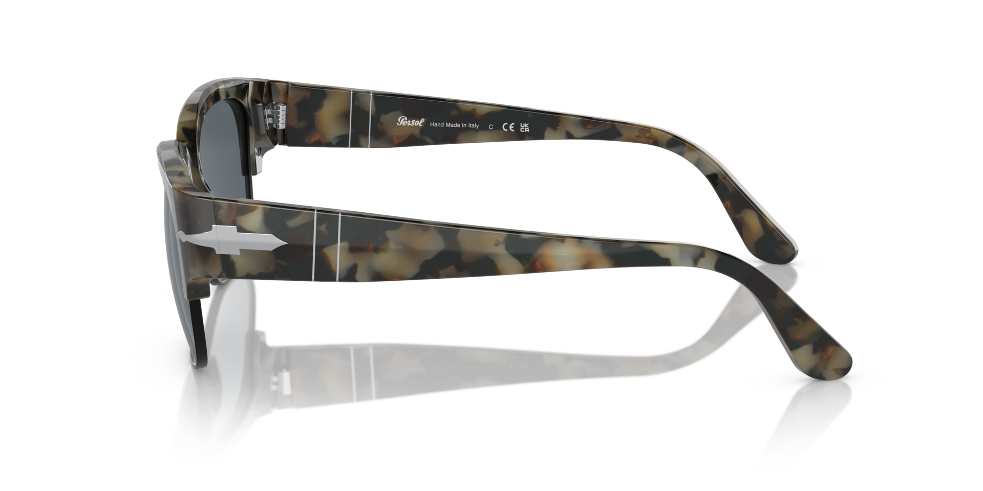 PO3319S Brown Tortoise AcetaatSunglass Frames van B24, Zijaanzicht