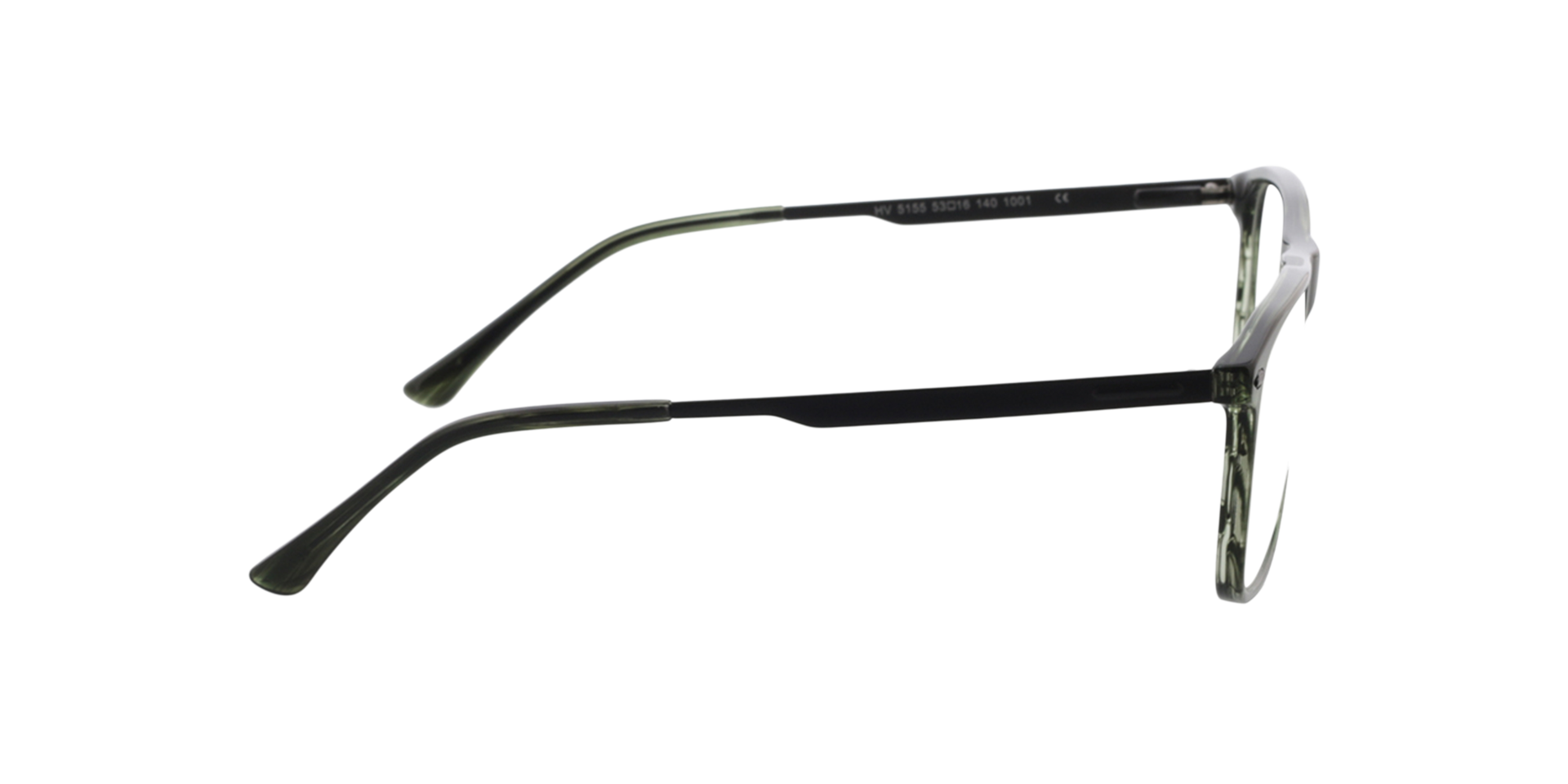 Mike Green Horn  &  Matt Black AcetatEyeglass Frames von B24, Seitenansicht