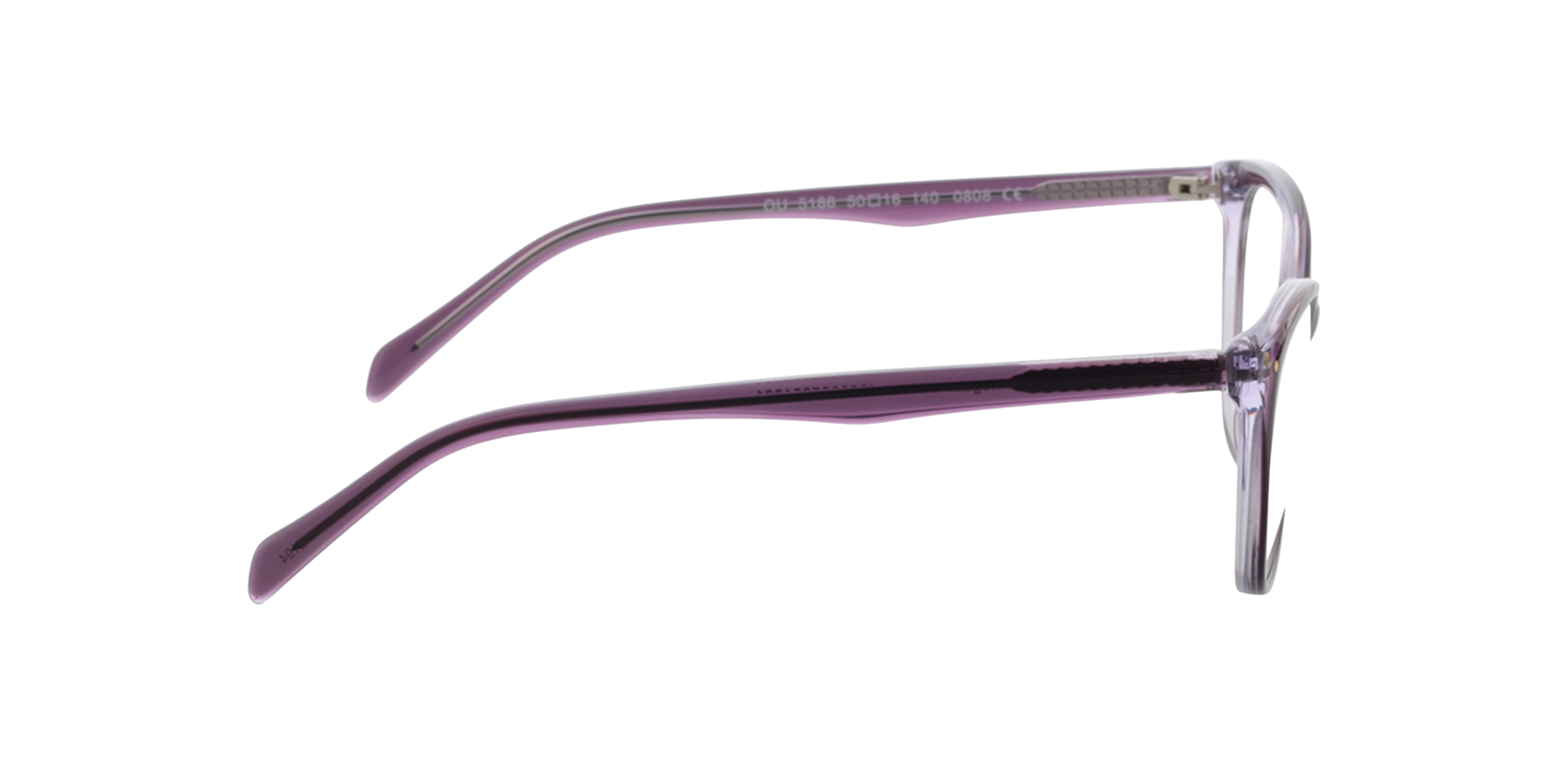 Megan Tweelaags kristal paars AcetaatEyeglass Frames van B24, Zijaanzicht