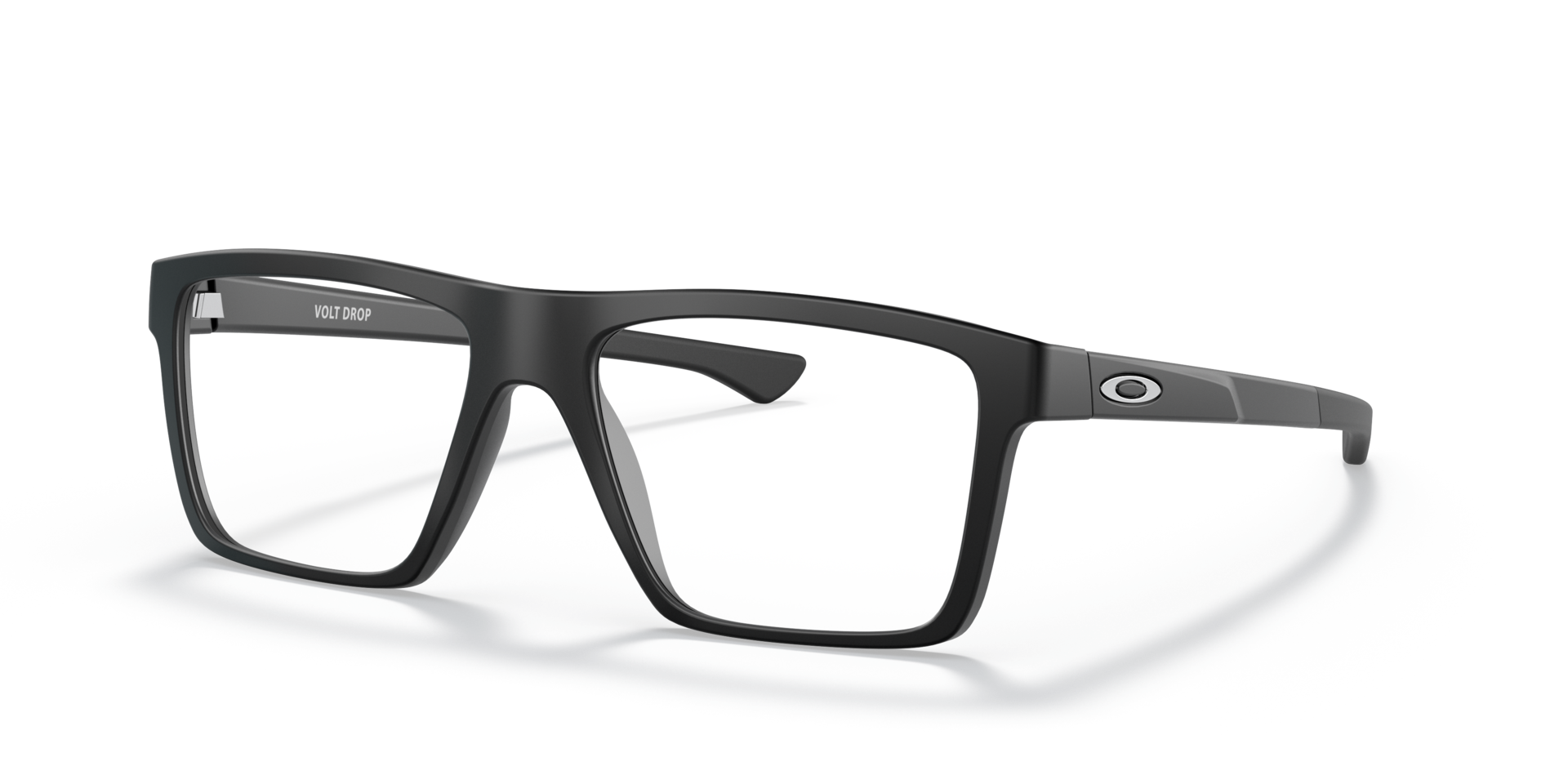 Volt Drop Schwarz satiniert KunststoffEyeglass Frames von B24, Dreiviertelansicht