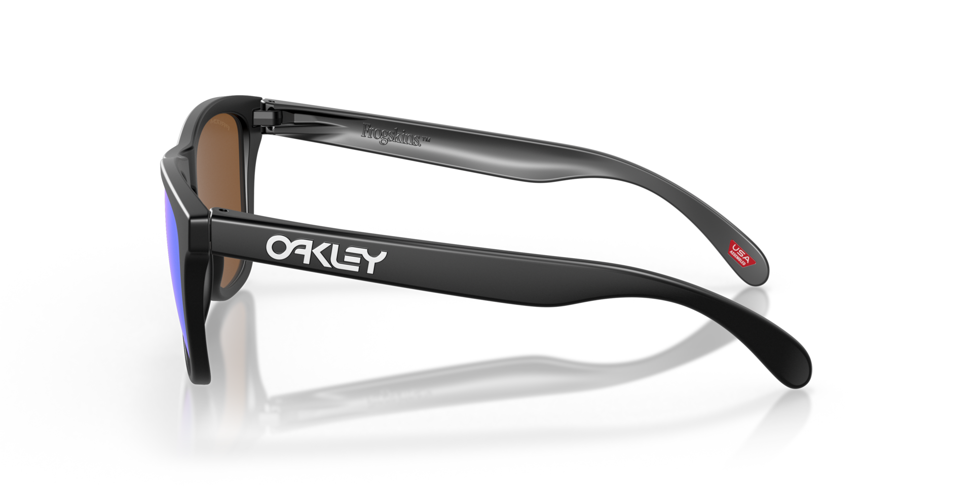 Frogskins™ Matzwart KunststofSunglass Frames van B24, Zijaanzicht