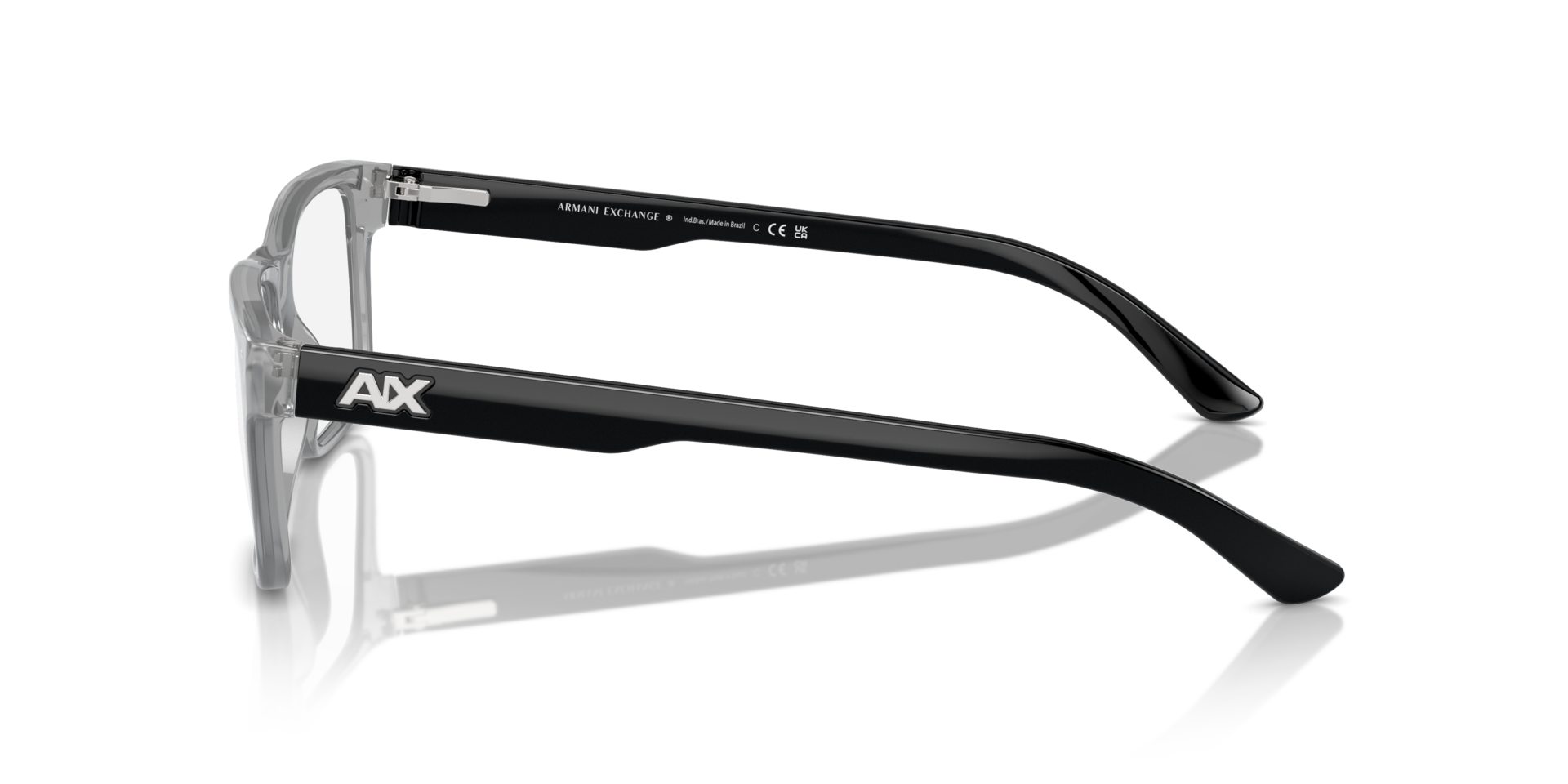 AX3016 Glänzendes transparentes Grau KunststoffEyeglass Frames von B24, Seitenansicht