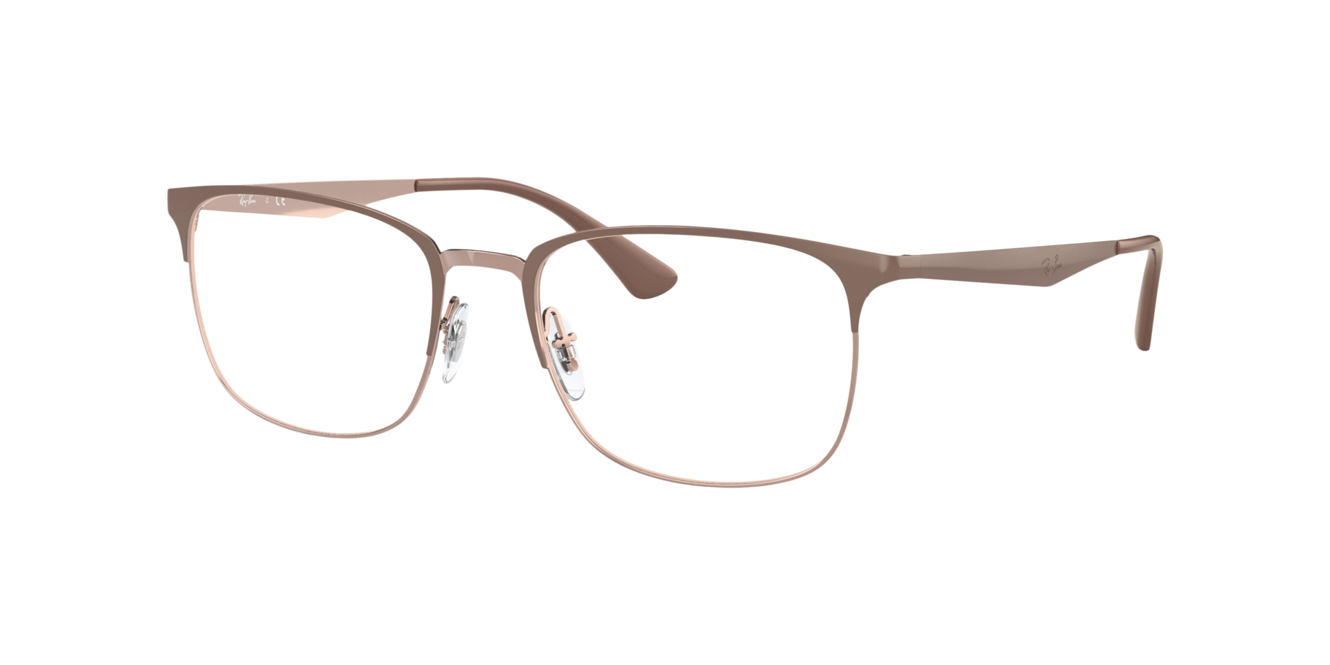 RB6421 Beige op koper MetaalEyeglass Frames van B24, Hoekweergave