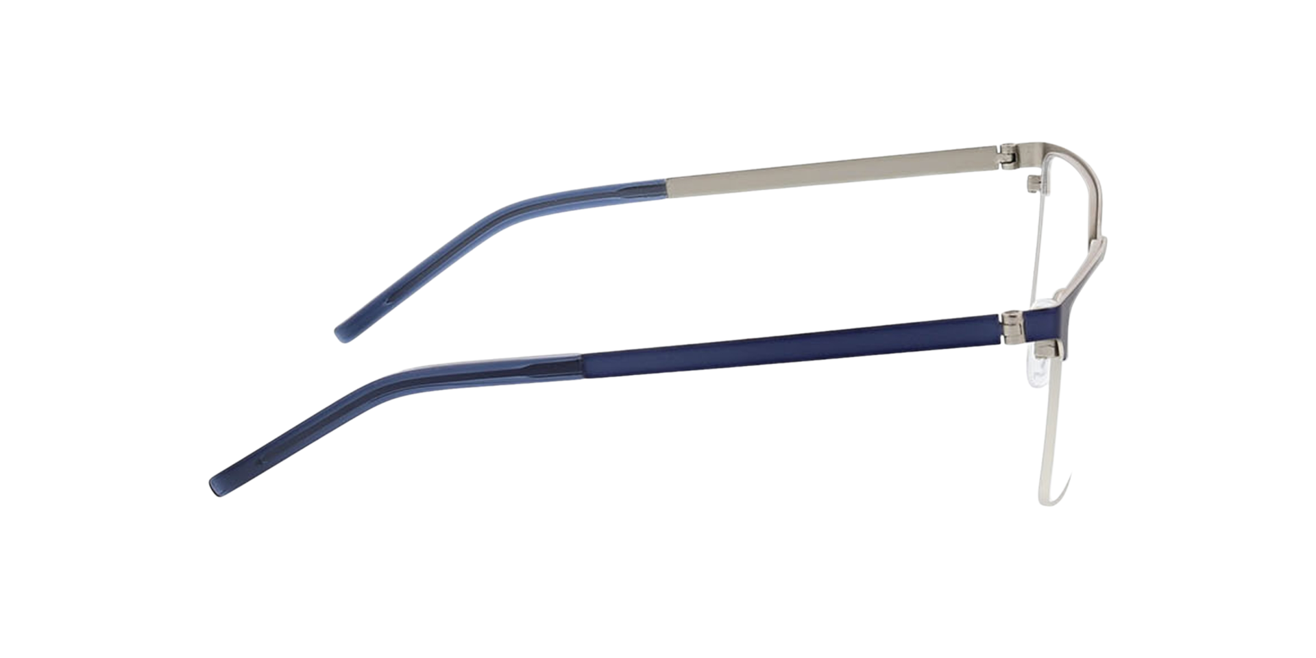 James Matt Blue  &  Matt Silver  &  Blue MetallEyeglass Frames von B24, Seitenansicht