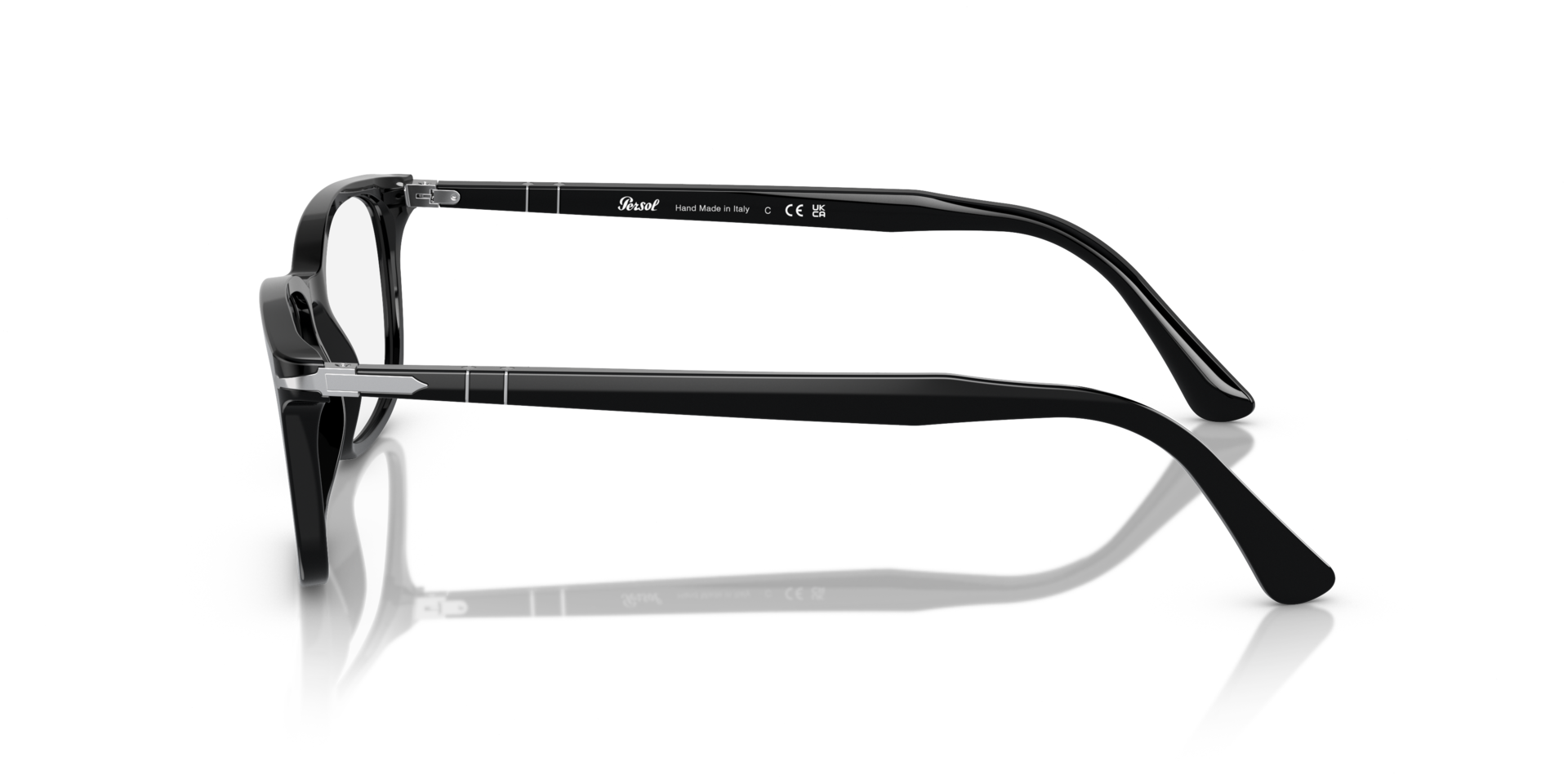 PO3189V Schwarz AcetatEyeglass Frames von B24, Seitenansicht