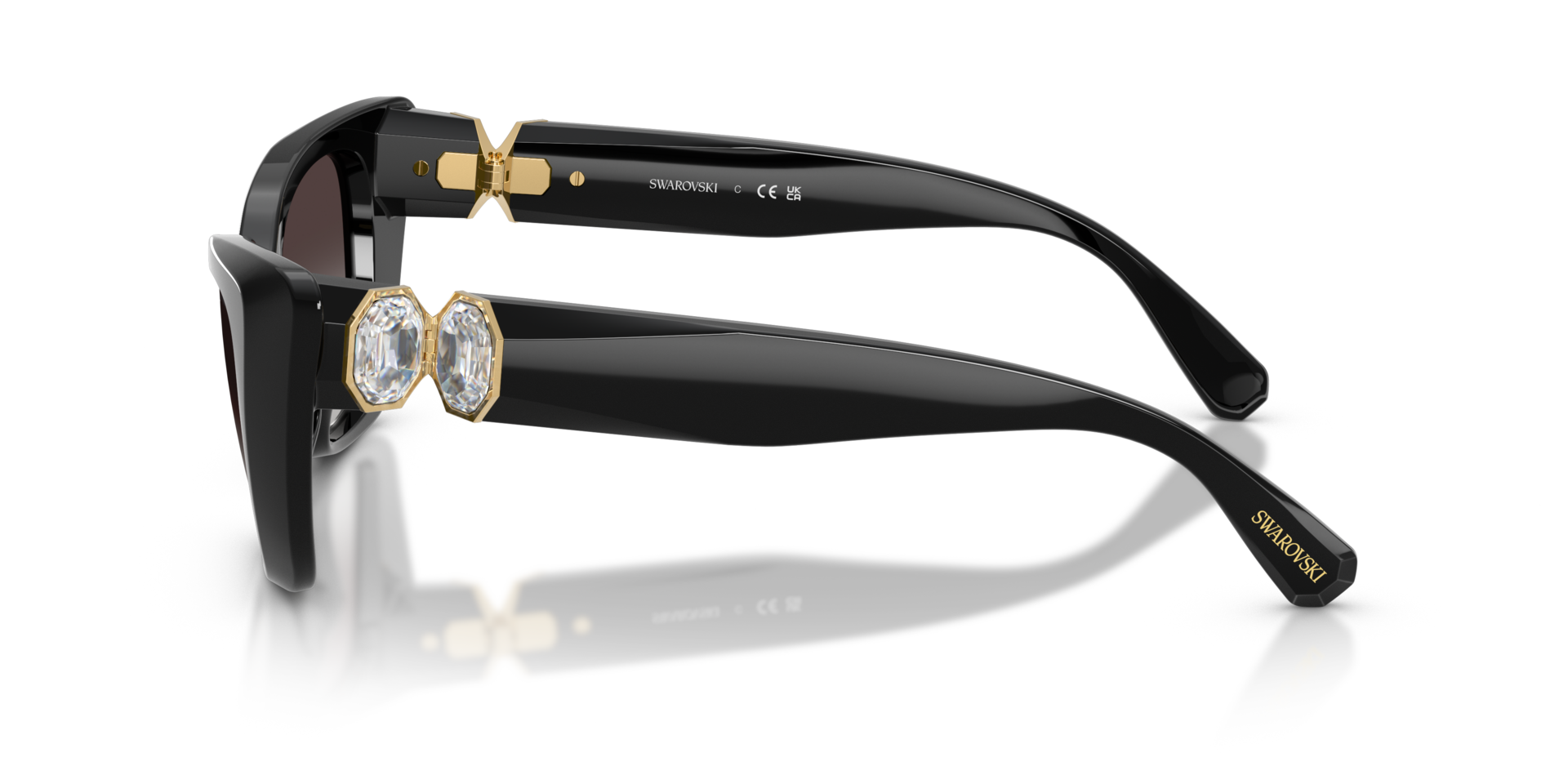 SK6047 Schwarz KunststoffSunglass Frames von B24, Seitenansicht
