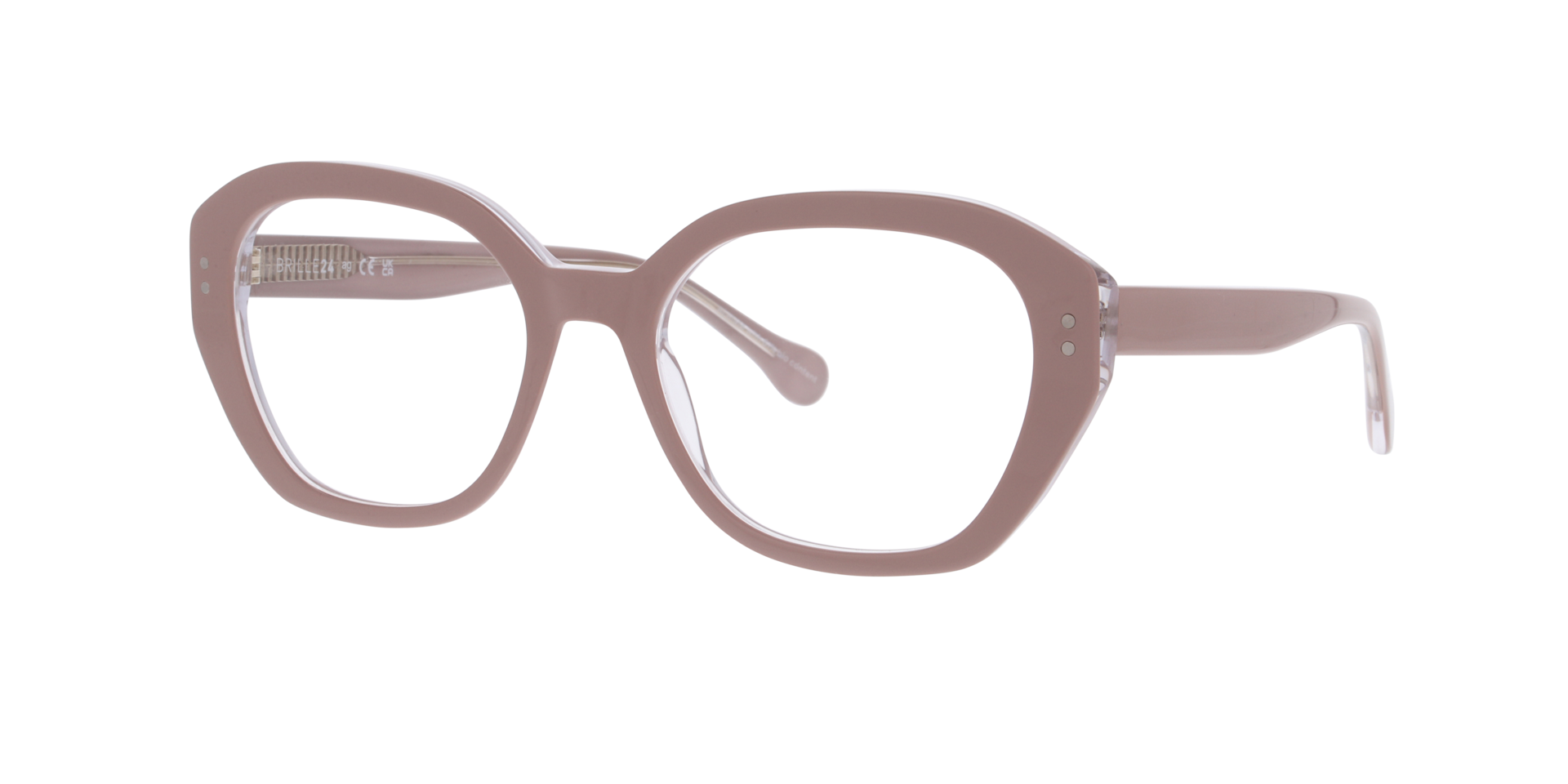 Larissa Bi Layer Nude & Crystal AcetaatEyeglass Frames van B24, Hoekweergave