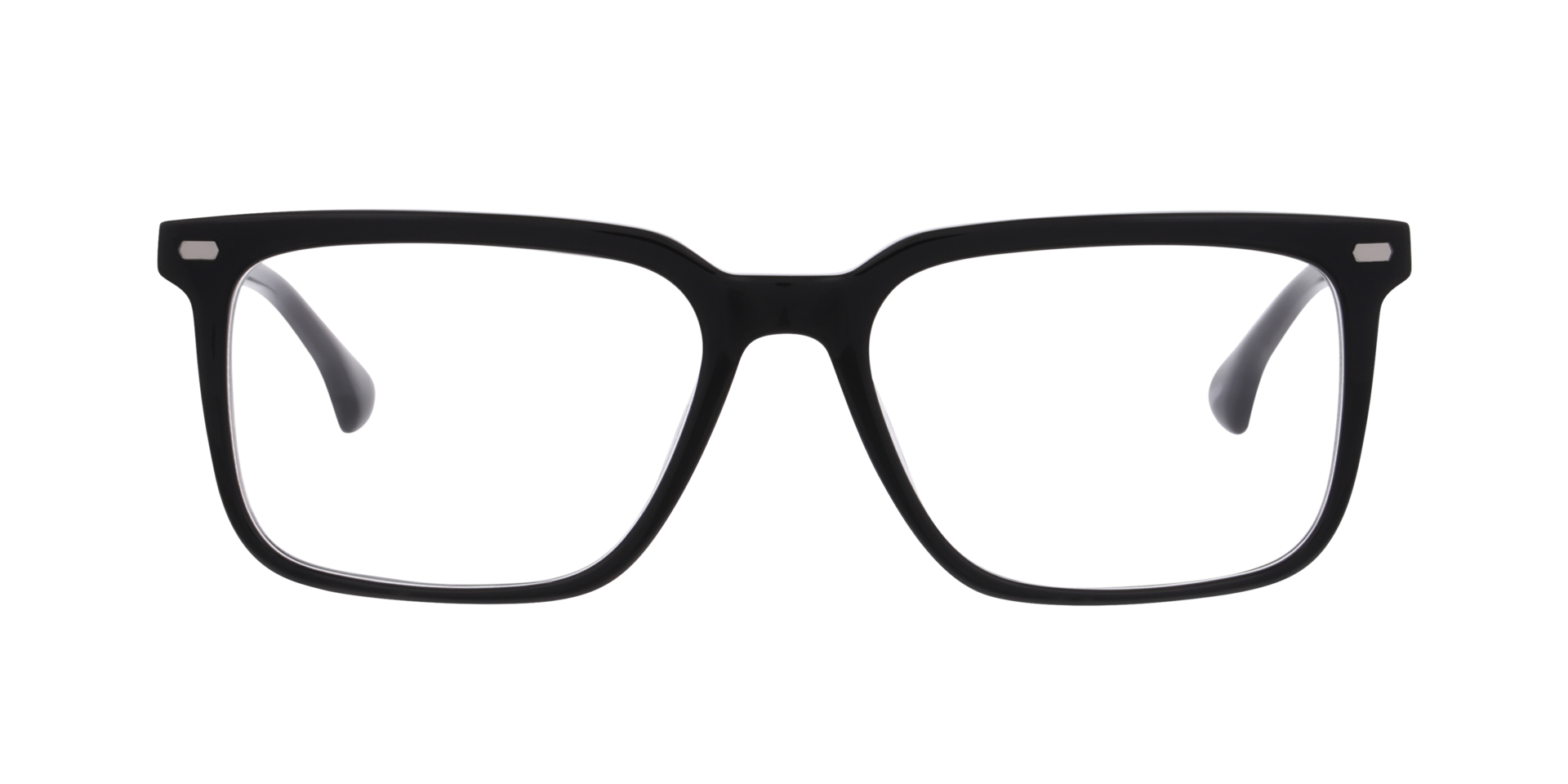 Modan Schwarz AcetatEyeglass Frames von B24, Vorderansicht