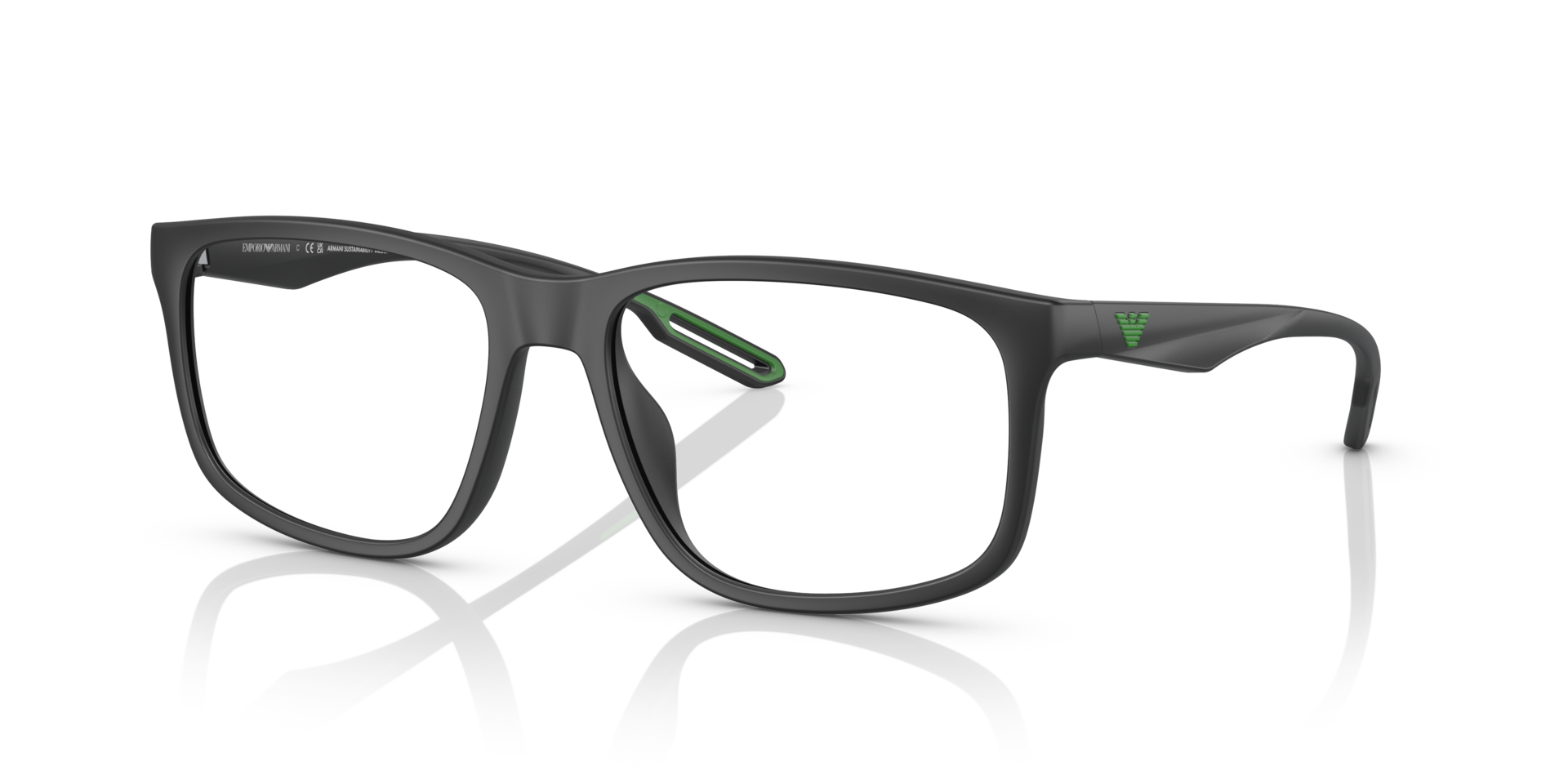 EA3209U Matt Schwarz KunststoffEyeglass Frames von B24, Dreiviertelansicht