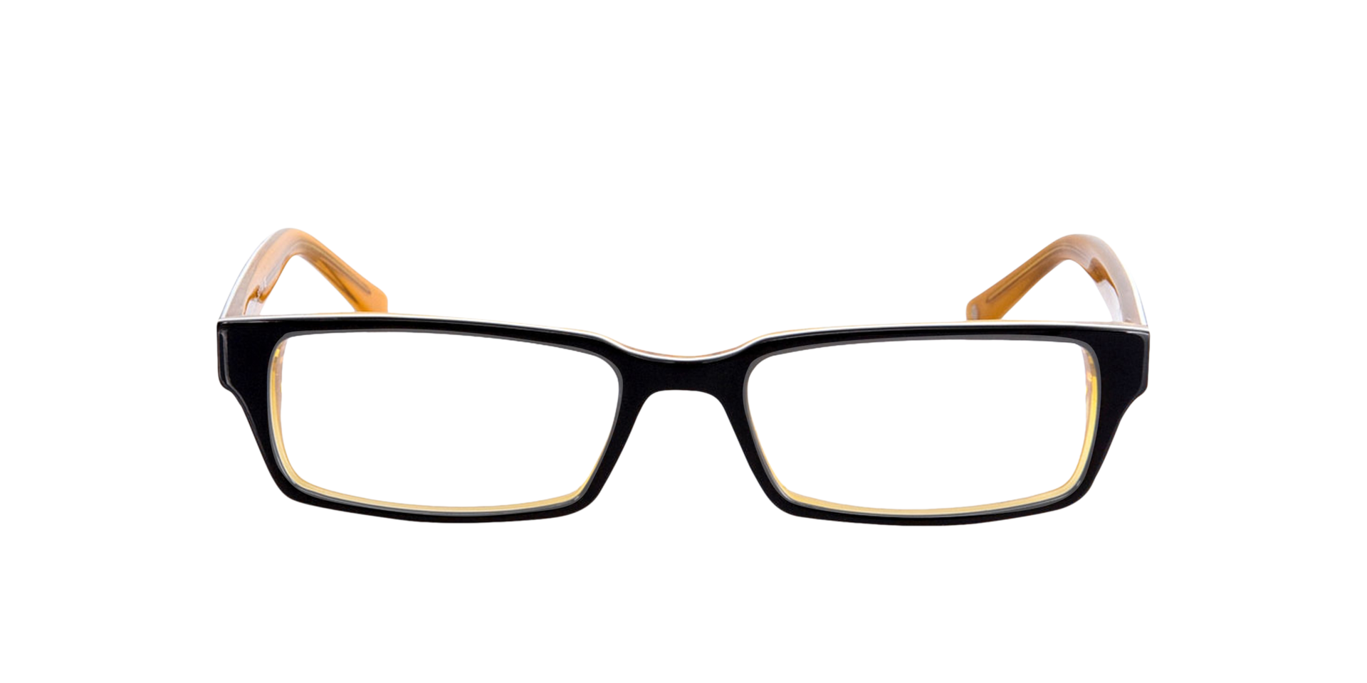 Capuno Schwarz & Orange AcetatEyeglass Frames von B24, Vorderansicht