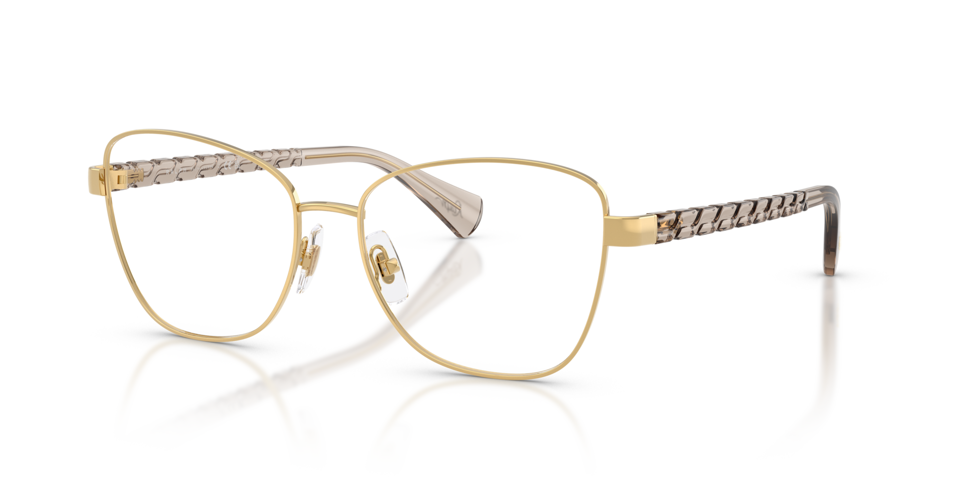 RA6064 Glänzendes Gold MetallEyeglass Frames von B24, Dreiviertelansicht