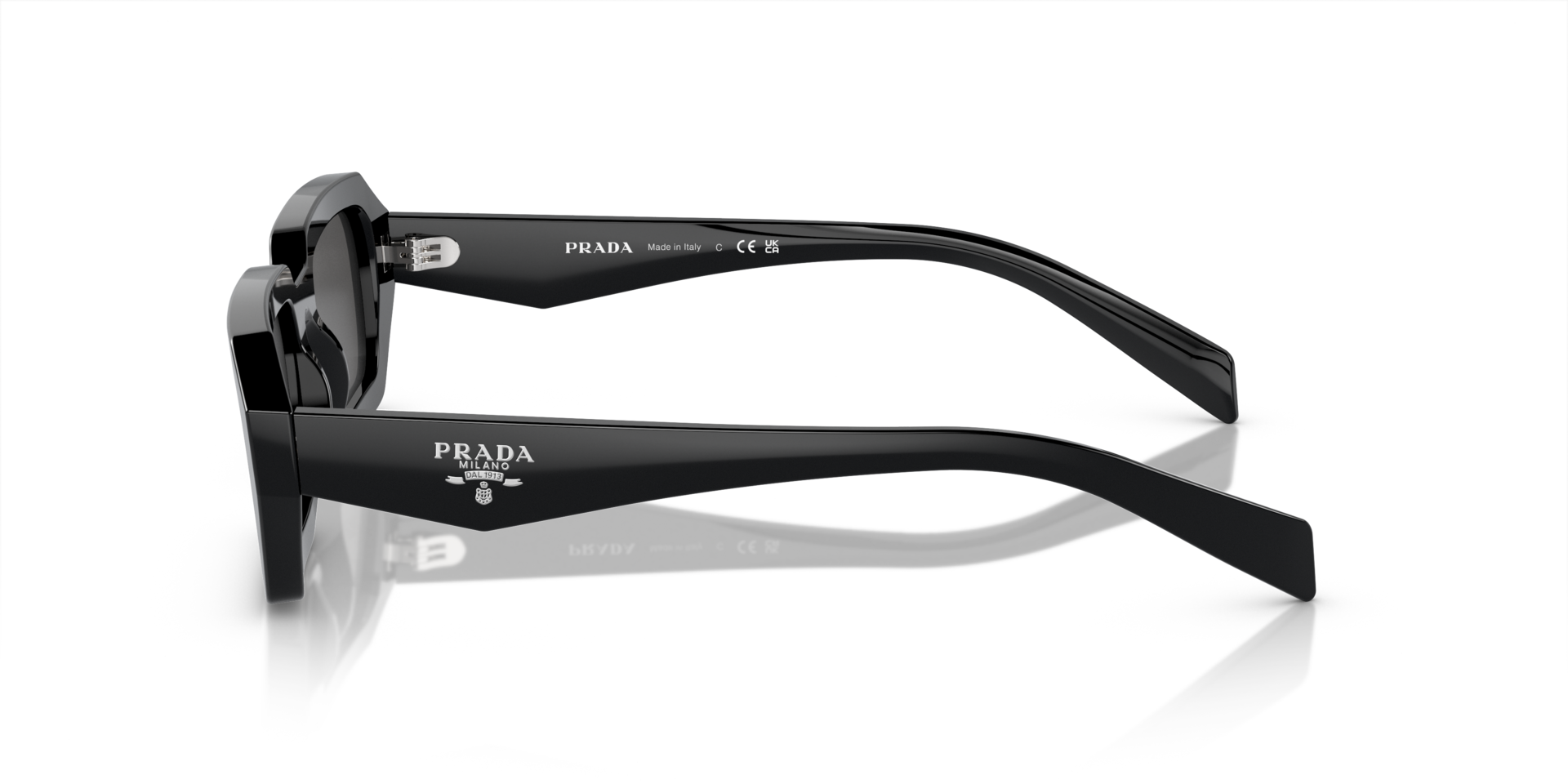 PR A12S Schwarz AcetatSunglass Frames von B24, Seitenansicht
