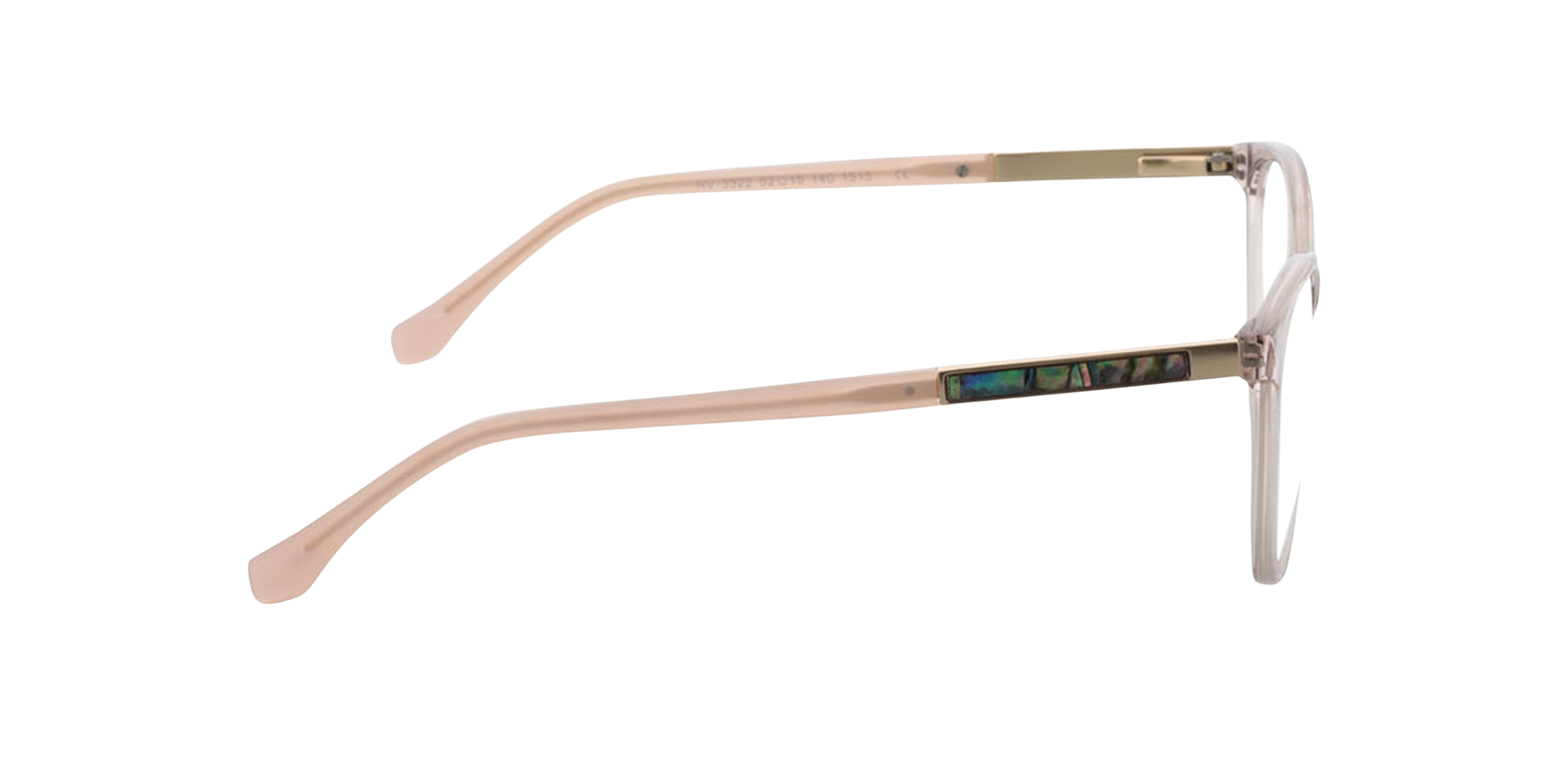 Malaga Kristal nude  &  satijn goud AcetaatEyeglass Frames van B24, Zijaanzicht