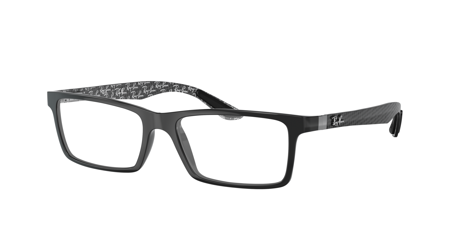 RB8901 Schwarz auf Grau KunststoffEyeglass Frames von B24, Dreiviertelansicht