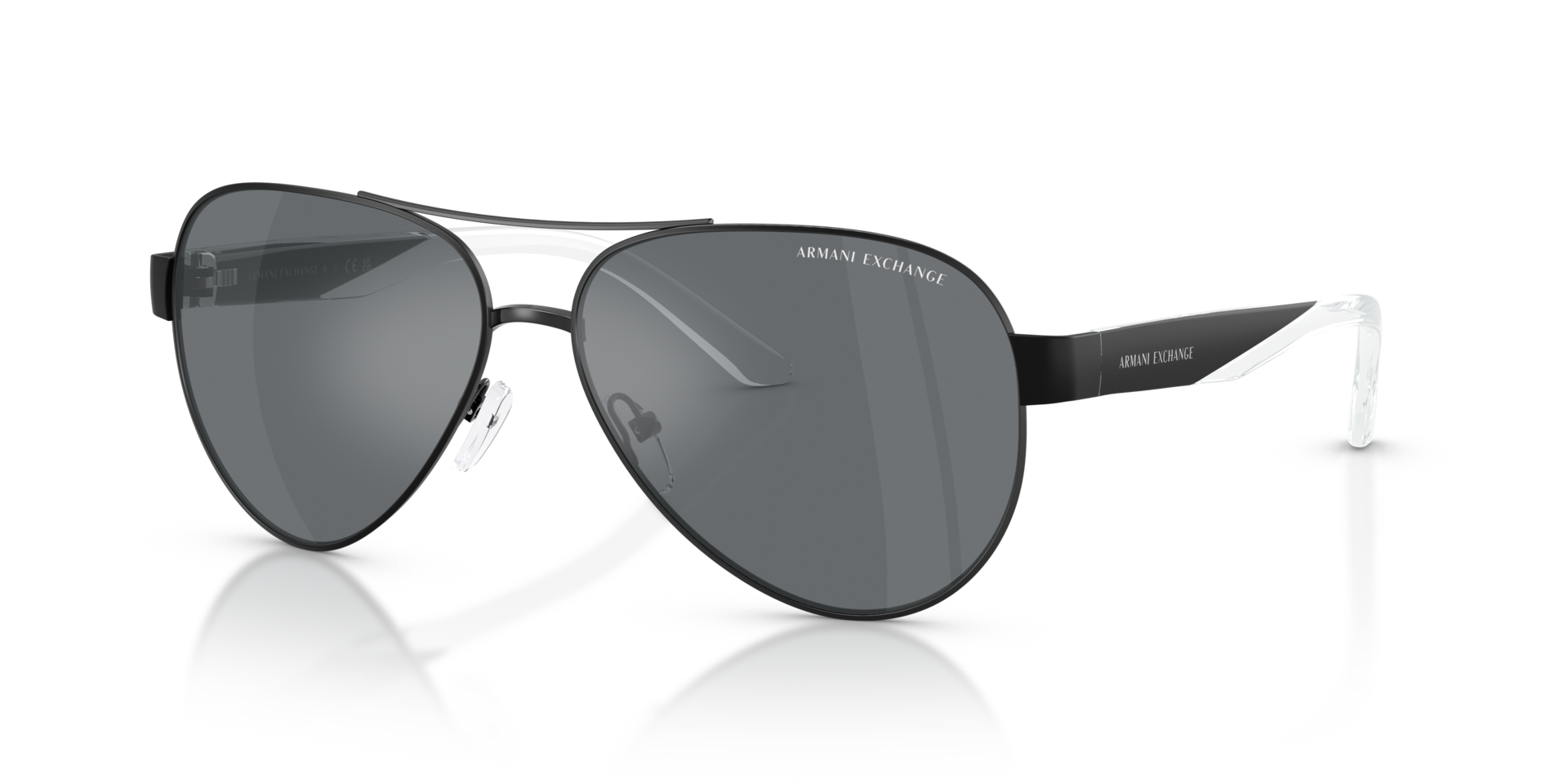 AX2034S Matt Schwarz MetallSunglass Frames von B24, Dreiviertelansicht