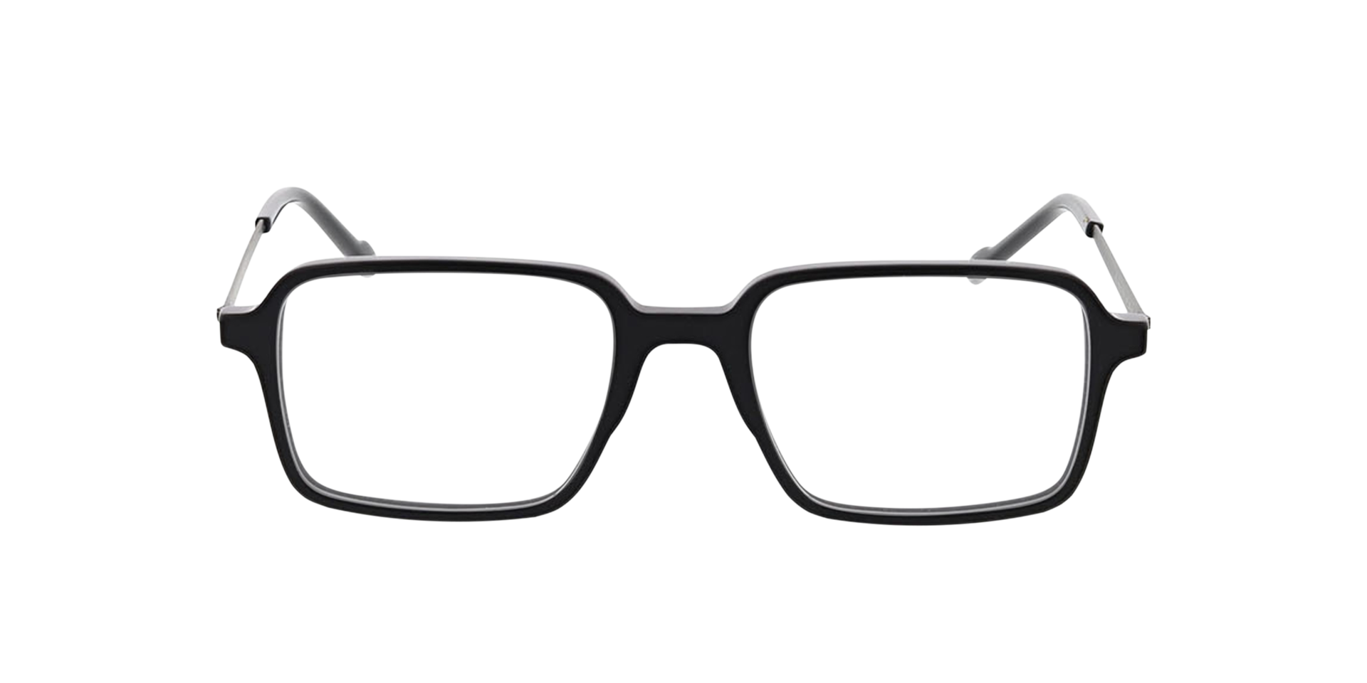 Freiburg Black  &  Matt Gun AcetatEyeglass Frames von B24, Vorderansicht