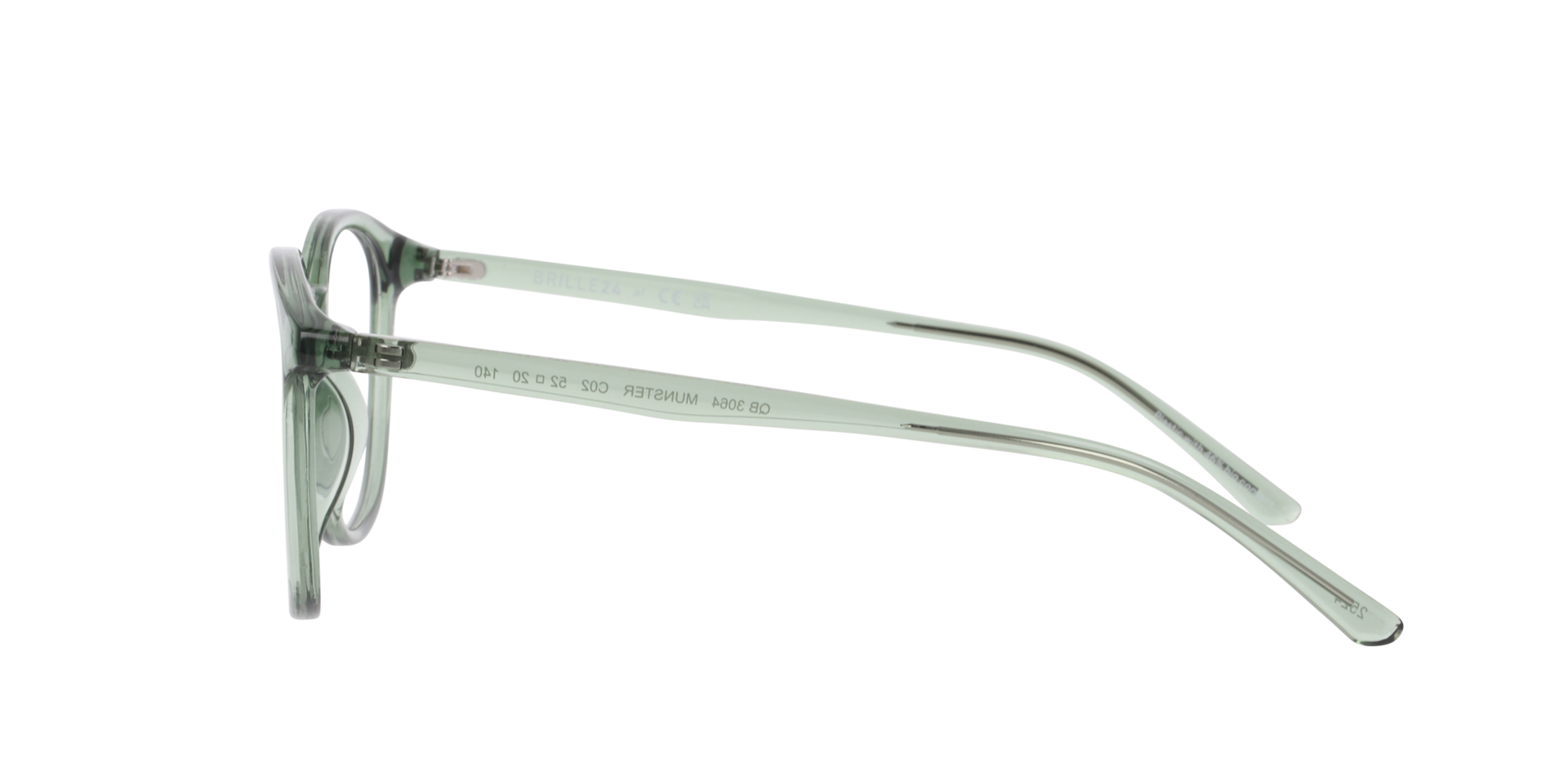 Münster Crystal Khaki KunststofEyeglass Frames van B24, Zijaanzicht