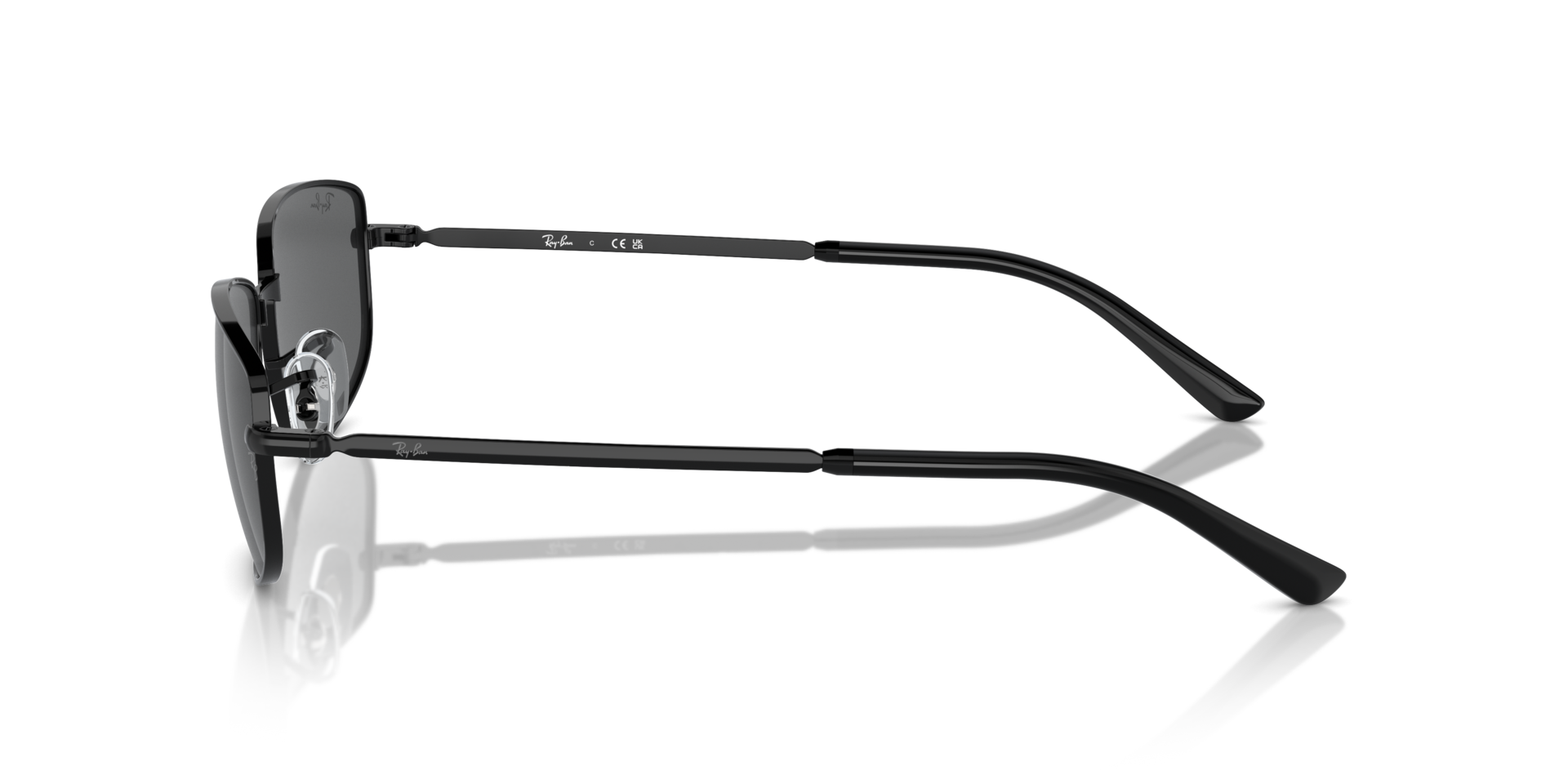 RB3732 Zwart MetaalSunglass Frames van B24, Zijaanzicht