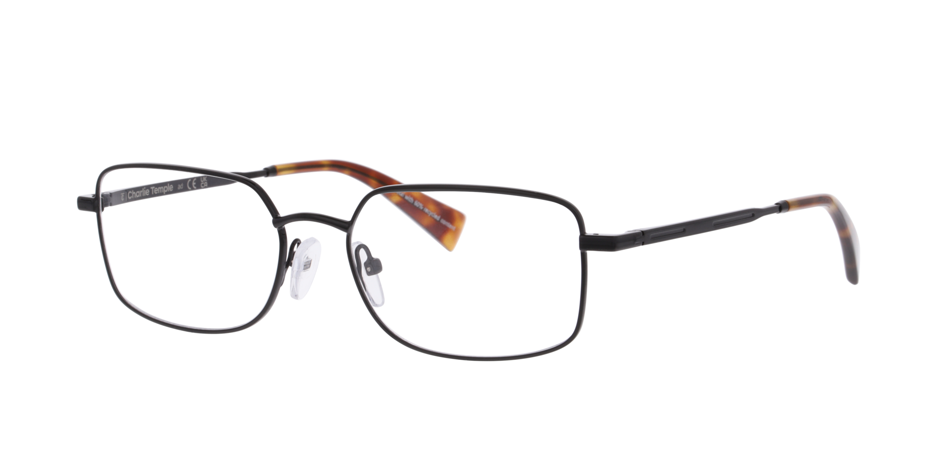 Silva Schwarz MetallEyeglass Frames von B24, Dreiviertelansicht