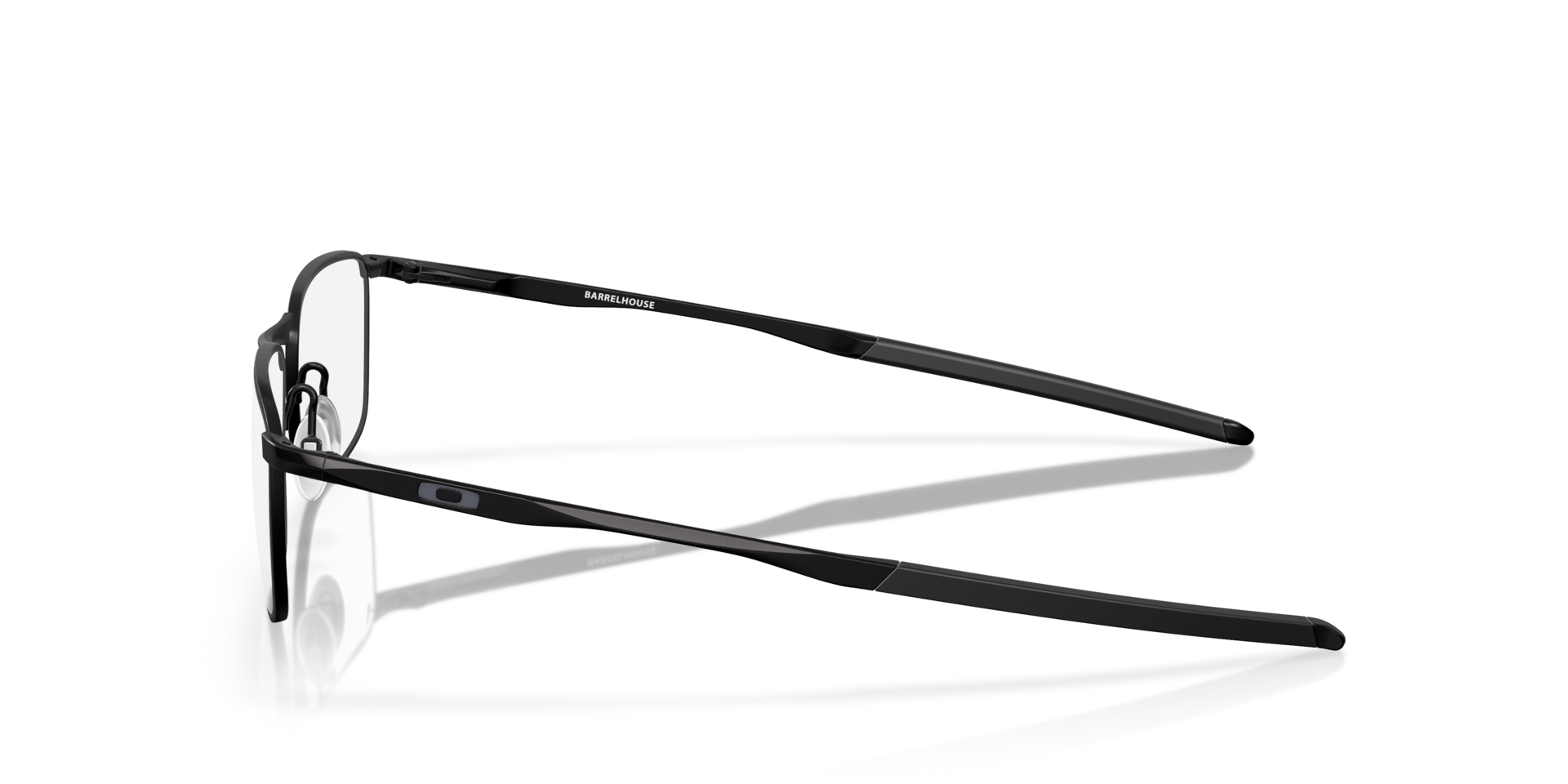 Barrelhouse™ Matzwart MetaalEyeglass Frames van B24, Zijaanzicht