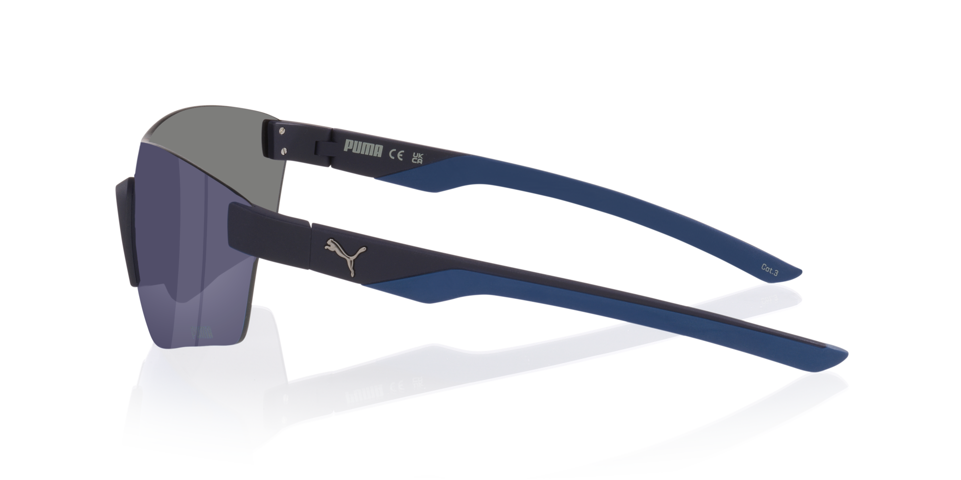PU0481S Blauw KunststofSunglass Frames van B24, Zijaanzicht