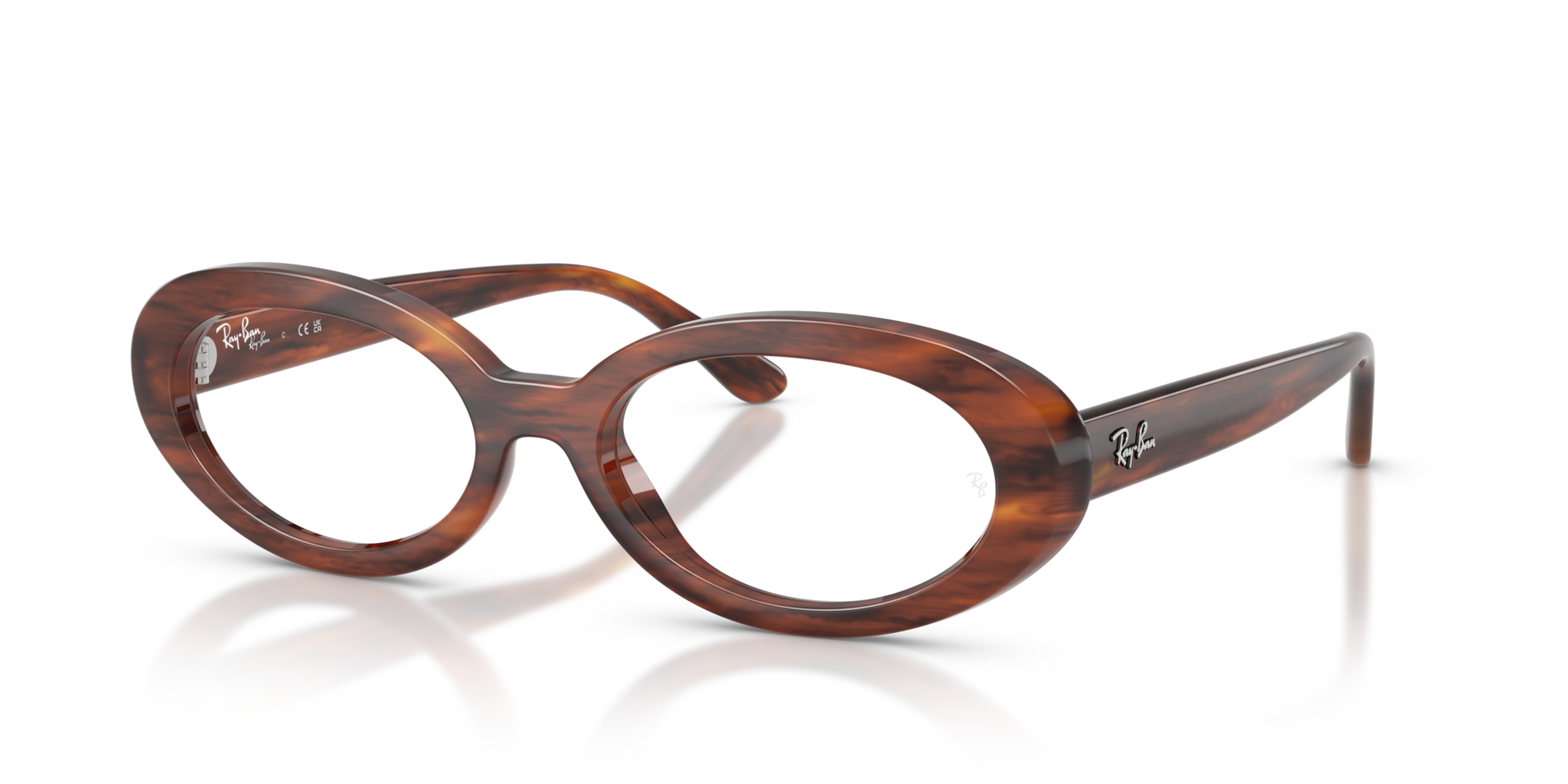 RB2223V Havana gestreift KunststoffEyeglass Frames von B24, Dreiviertelansicht