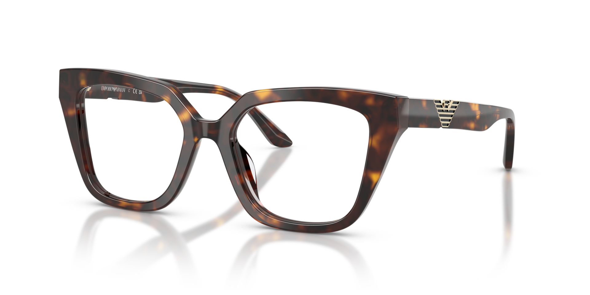 EA3267U Glanzend Havana AcetaatEyeglass Frames van B24, Hoekweergave