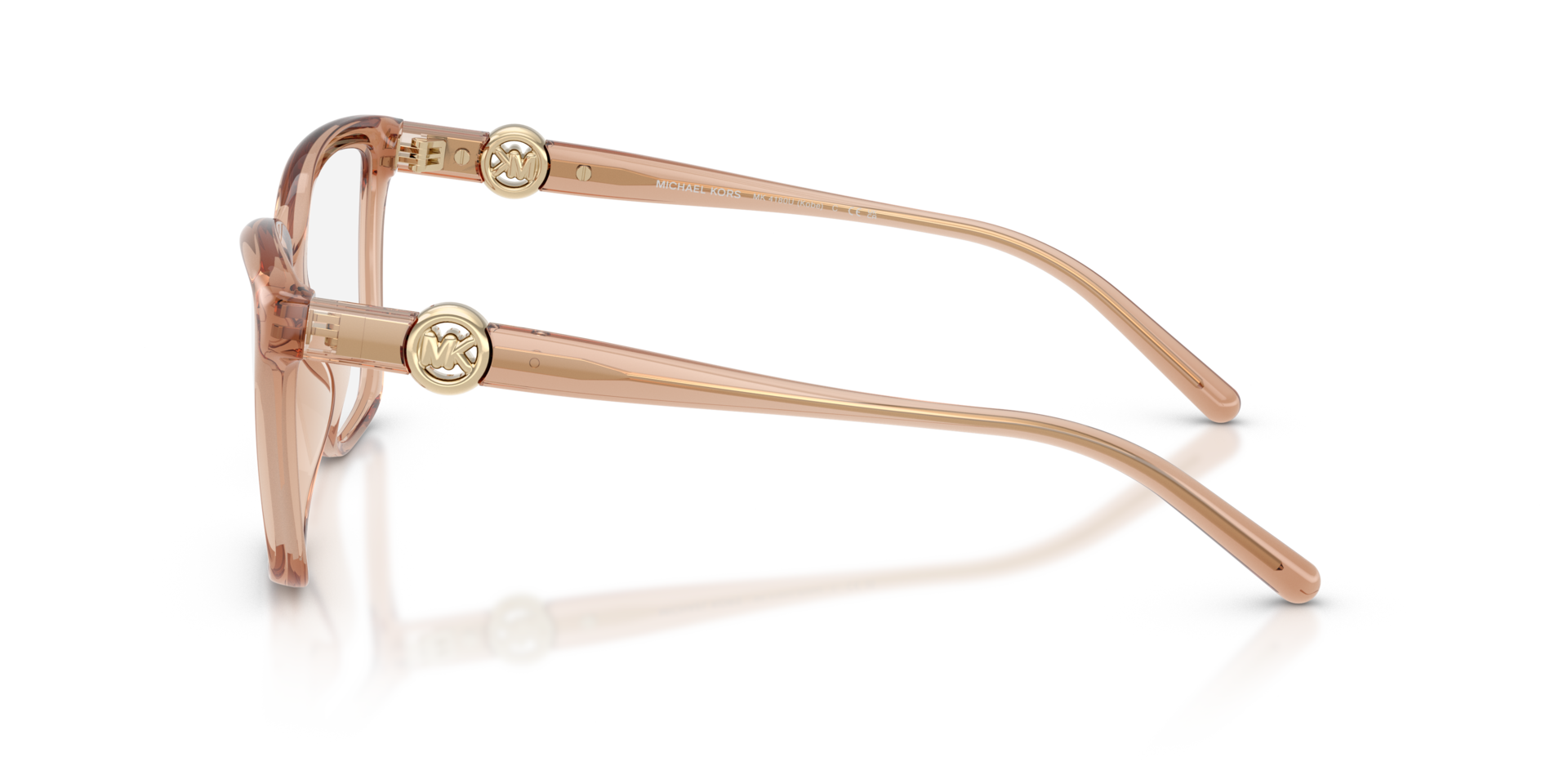 MK4180U Light Brown Transparent KunststofEyeglass Frames van B24, Zijaanzicht