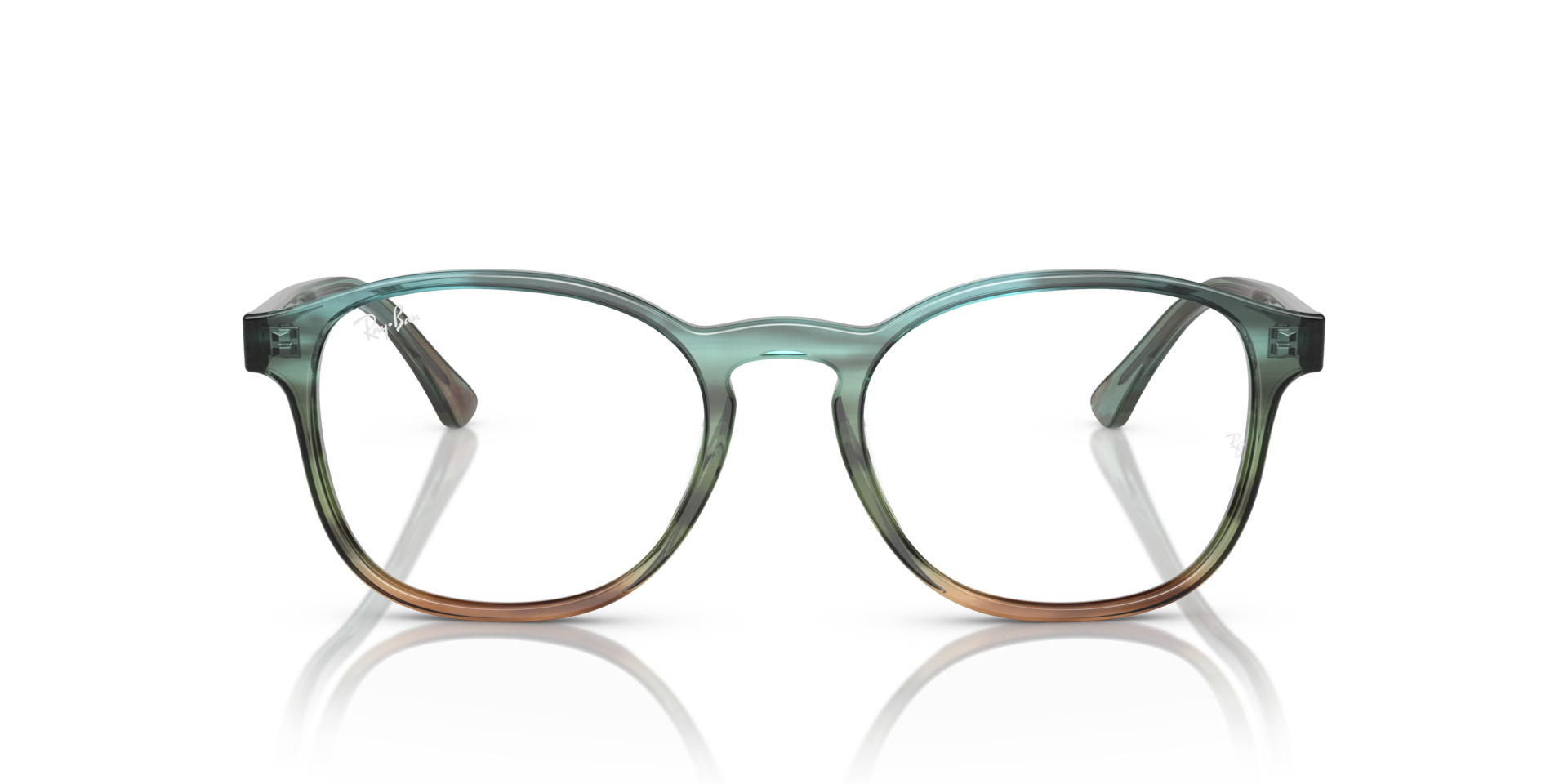 RB5417 Gestreept blauw en groen AcetaatEyeglass Frames van B24, Vooraanzicht