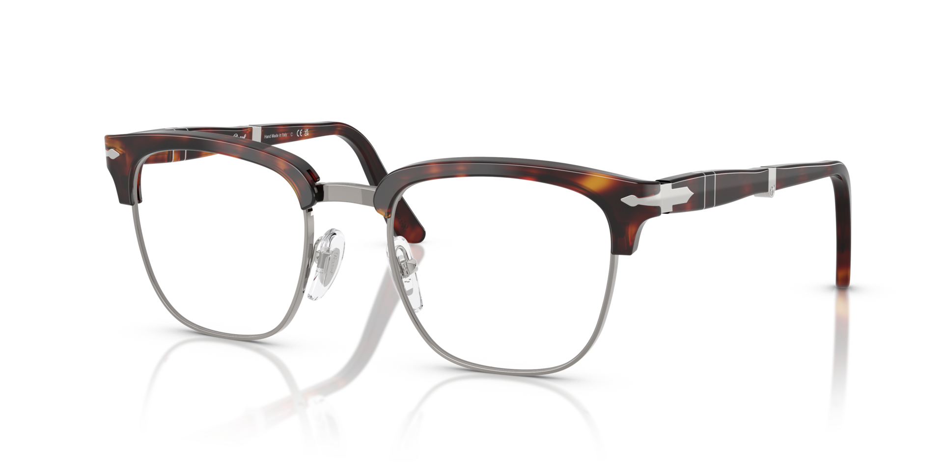 PO3375V Havana AcetatEyeglass Frames von B24, Dreiviertelansicht