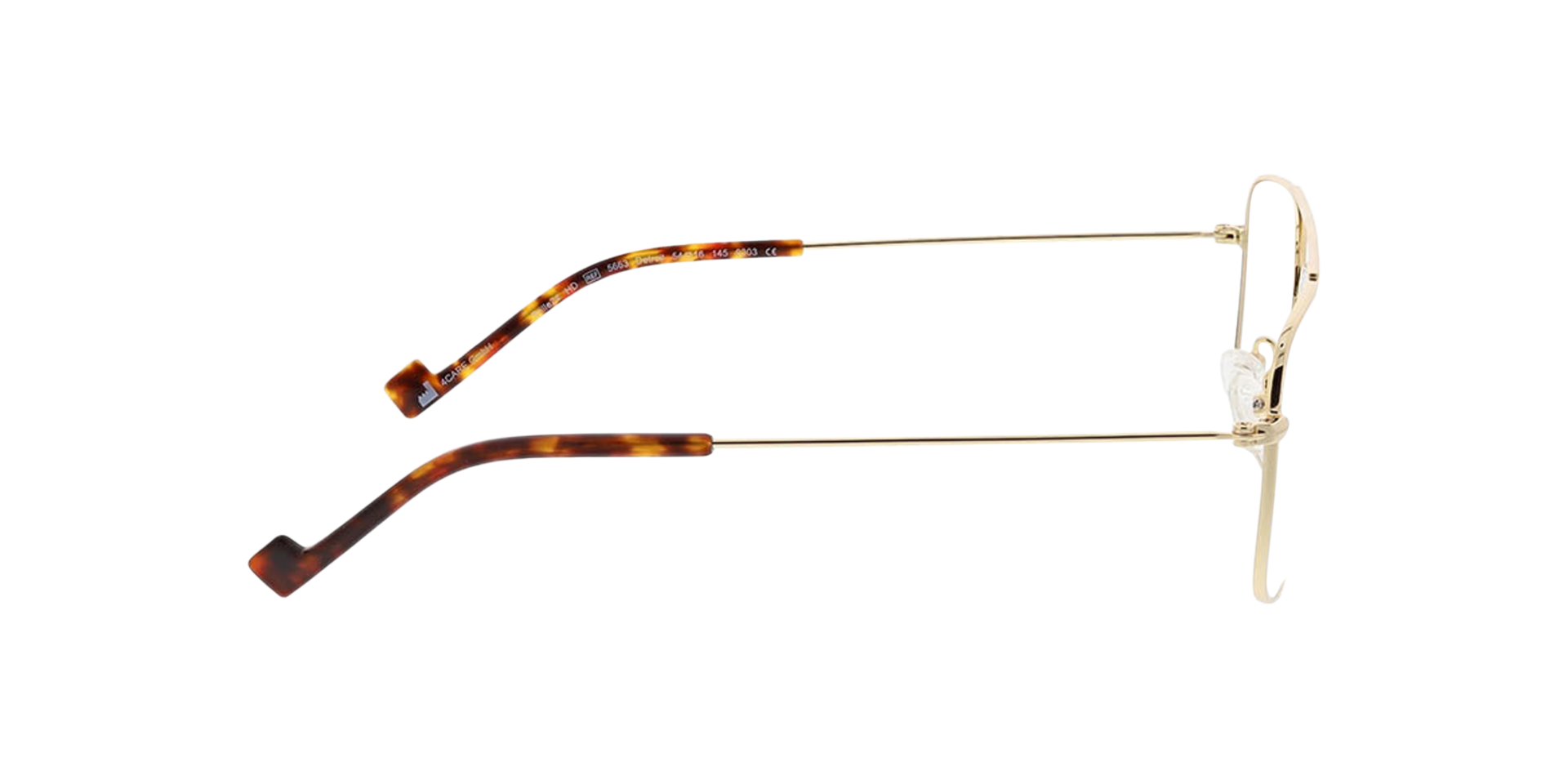 Detroit Goud MetaalEyeglass Frames van B24, Zijaanzicht