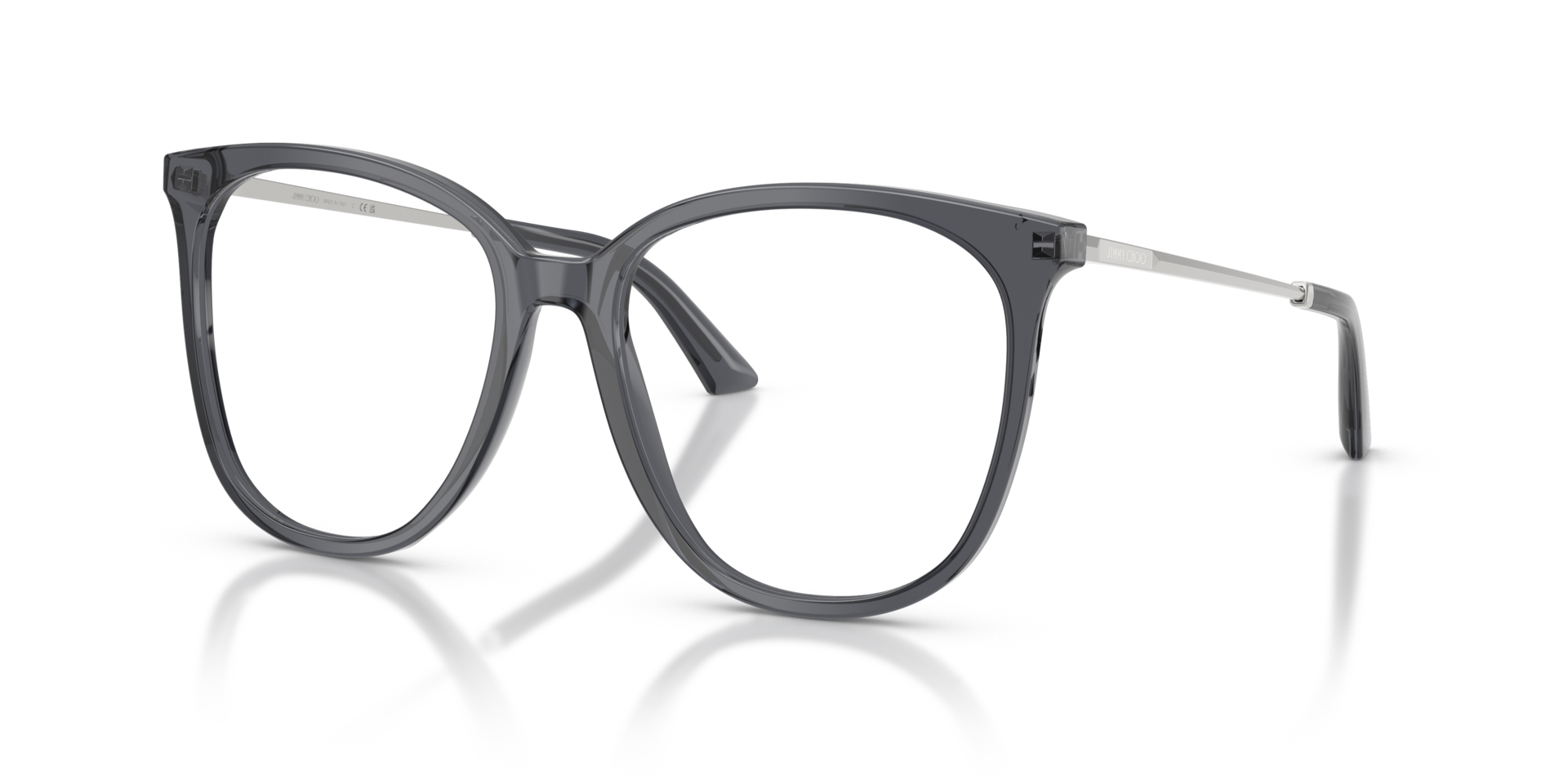 JC3060 Transparant grijs AcetaatEyeglass Frames van B24, Hoekweergave