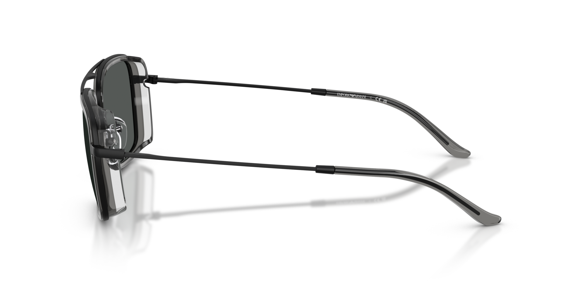 EA2162 Matzwart MetaalSunglass Frames van B24, Zijaanzicht