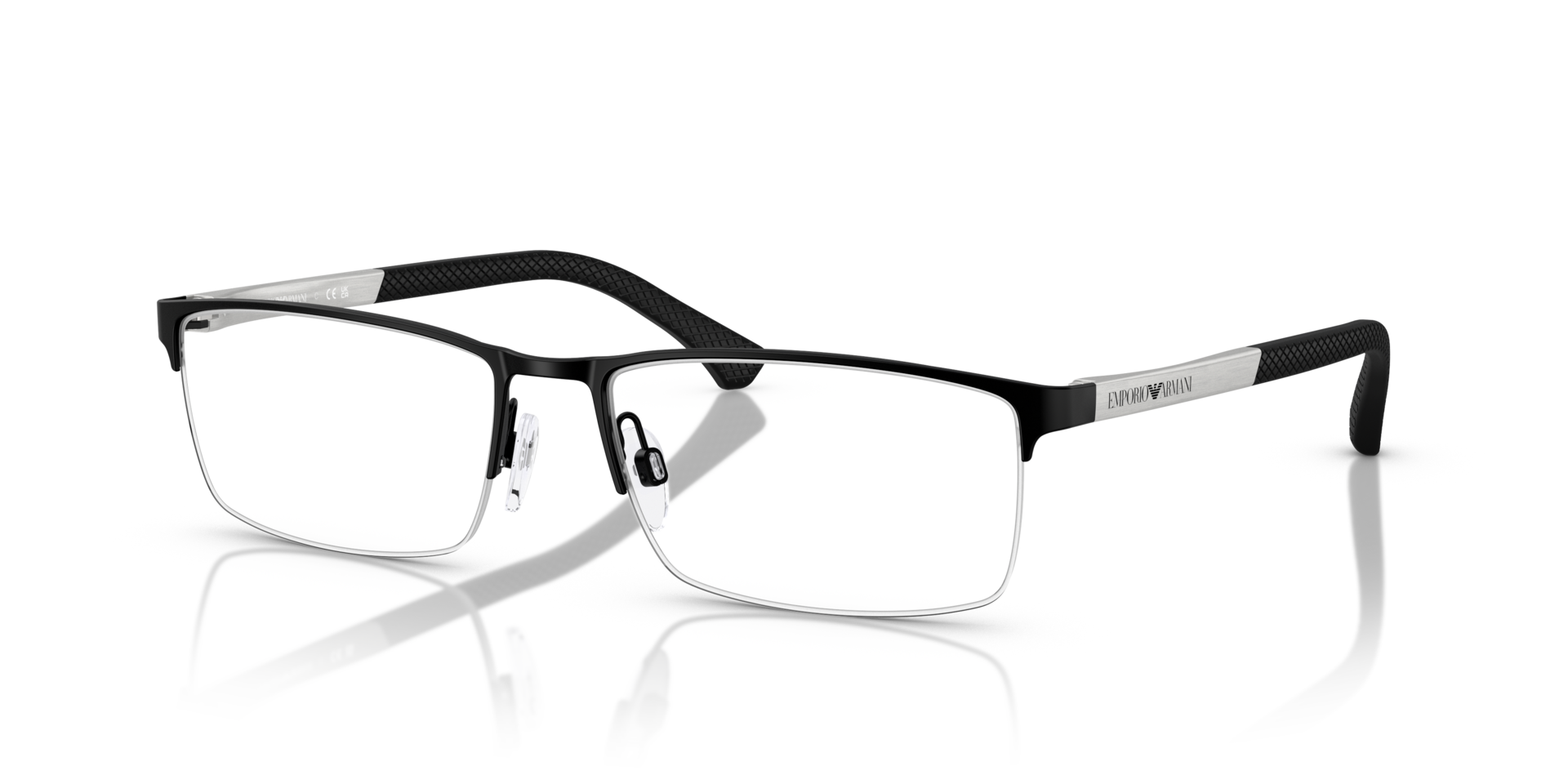 EA1041 Rubber Black MetallEyeglass Frames von B24, Dreiviertelansicht