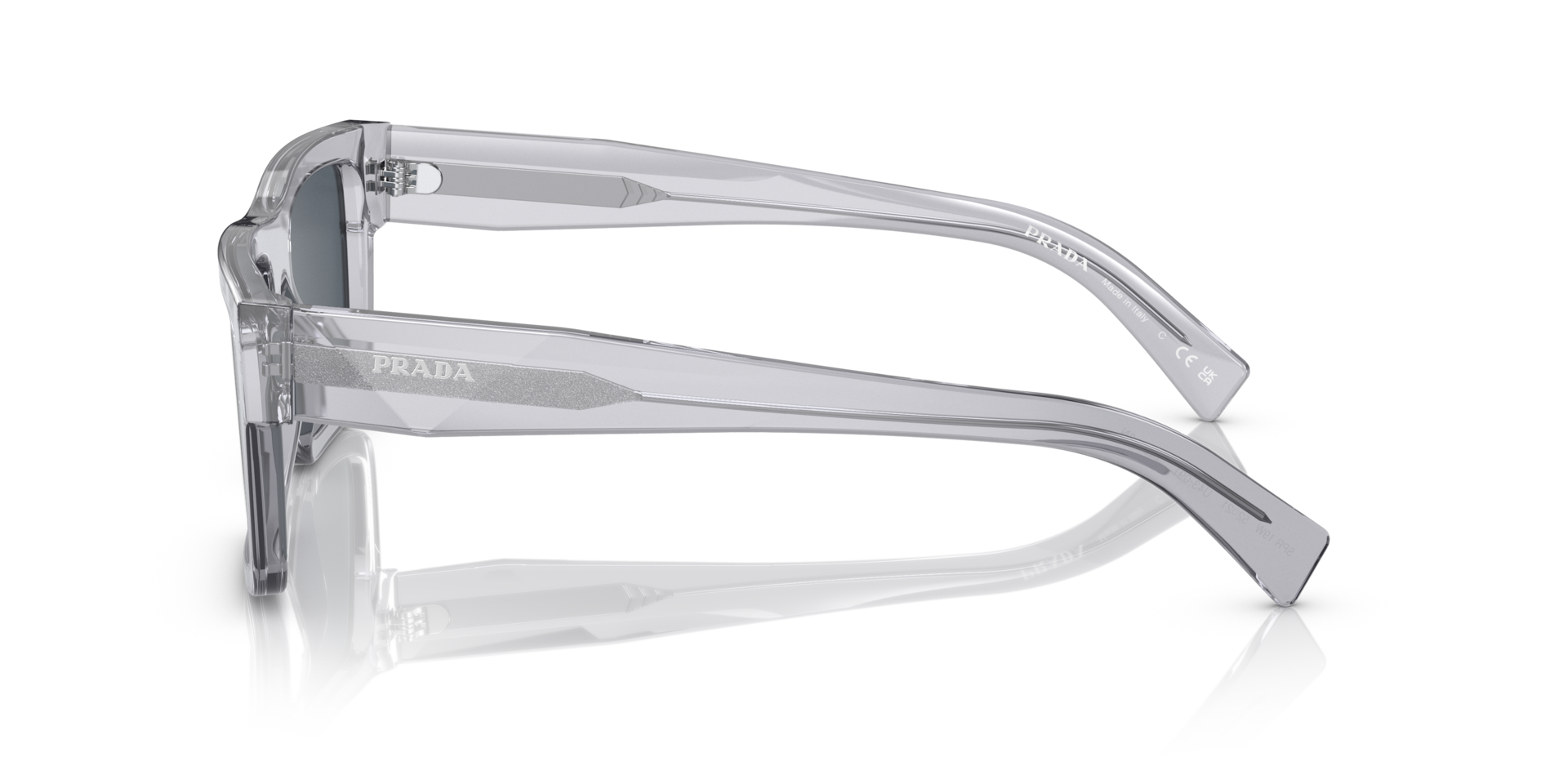 PR 19WS Crystal Grau AcetatSunglass Frames von B24, Seitenansicht