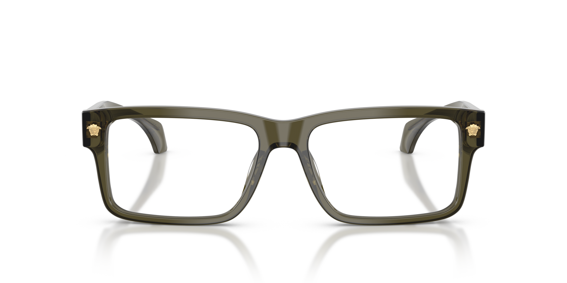 VE3391U Dark Green Transparent AcetatEyeglass Frames von B24, Vorderansicht