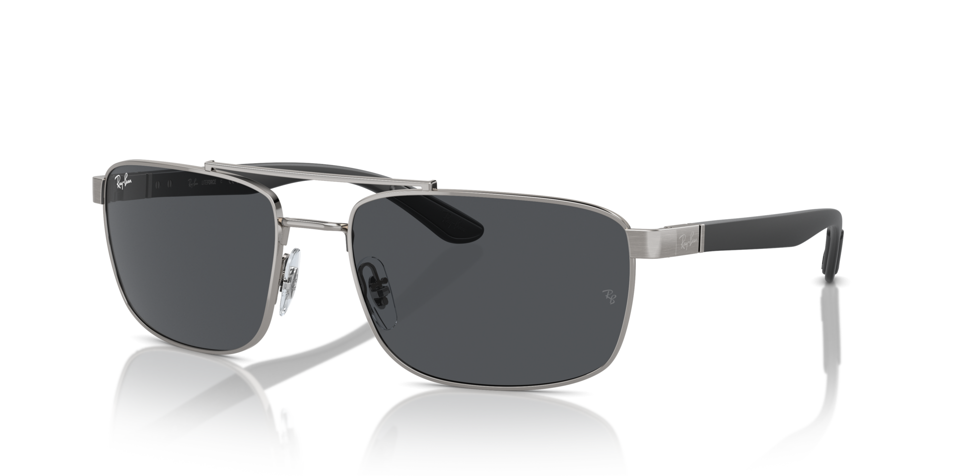 RB3737 Staalgrijs MetaalSunglass Frames van B24, Hoekweergave