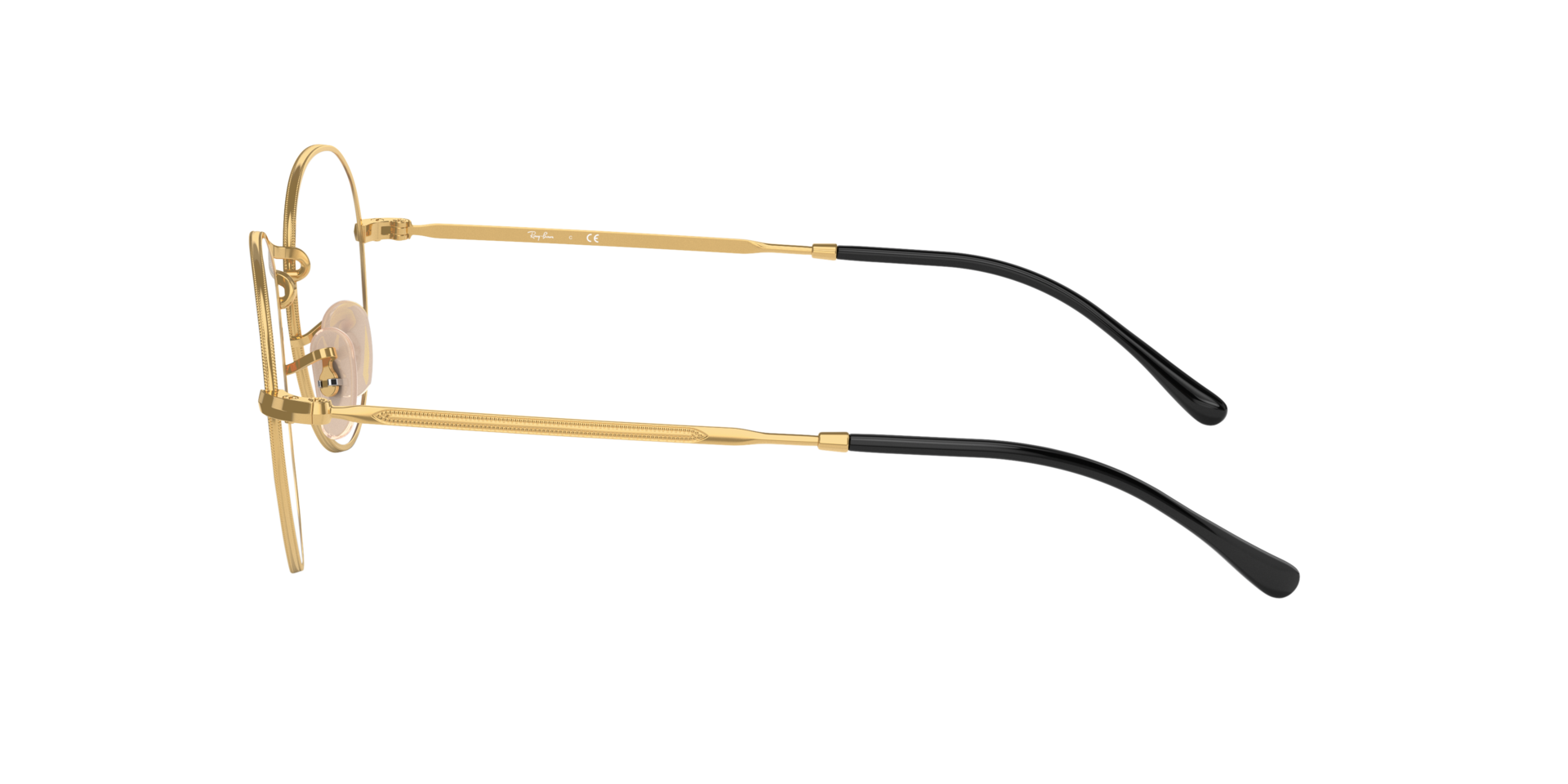 RB3582V Zwart op goud MetaalEyeglass Frames van B24, Zijaanzicht
