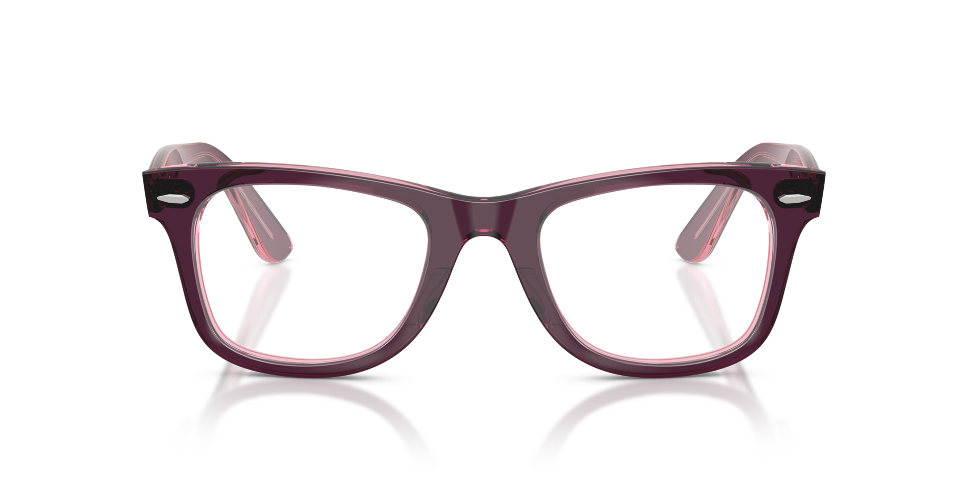 RB4340V Violet On Transparent Pink KunststofEyeglass Frames van B24, Vooraanzicht