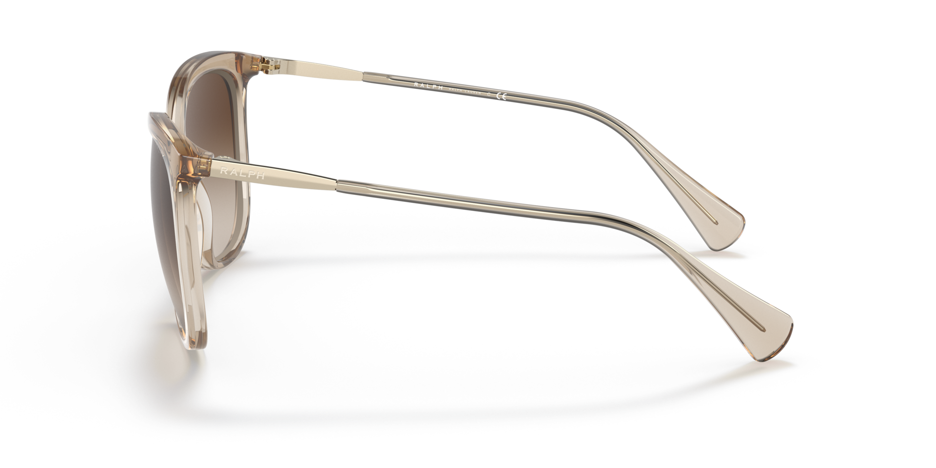 RA5248 Shiny Transparent Brown KunststoffSunglass Frames von B24, Seitenansicht