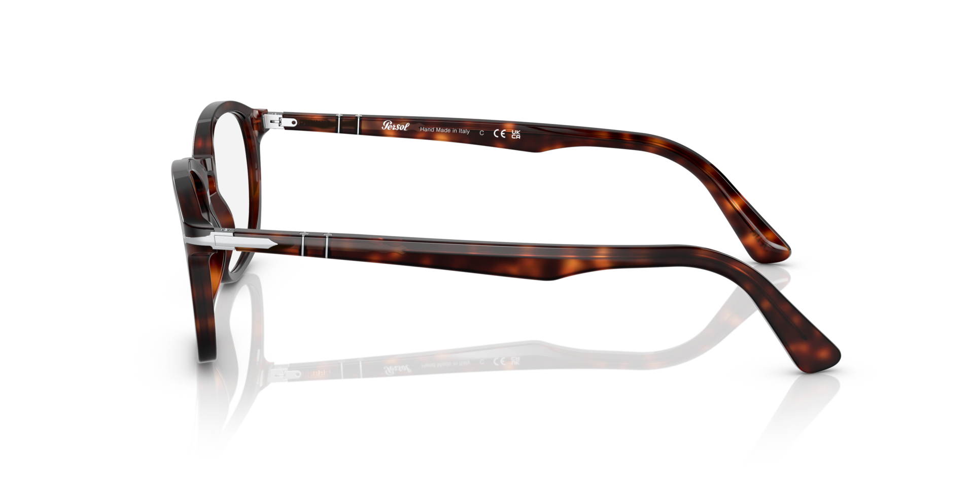 PO3303V Havana AcetaatEyeglass Frames van B24, Zijaanzicht