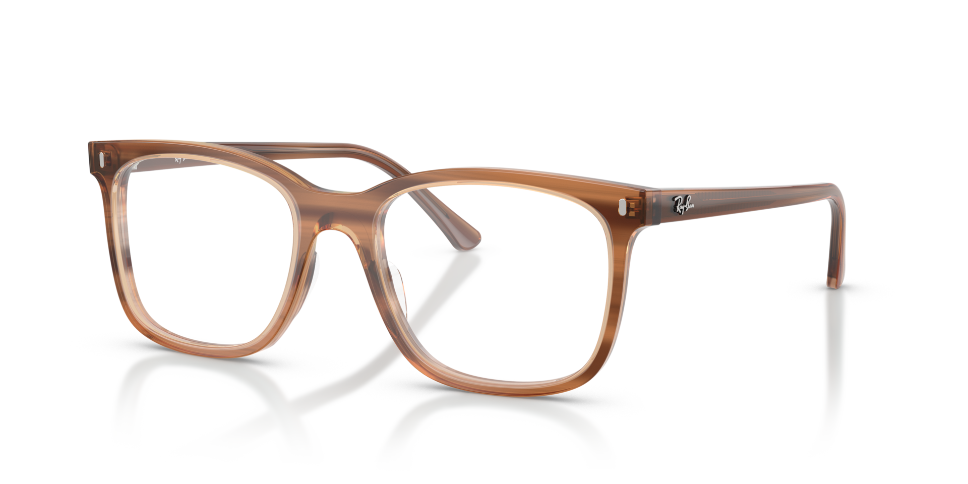 RB5446 Braun gestreift AcetatEyeglass Frames von B24, Dreiviertelansicht