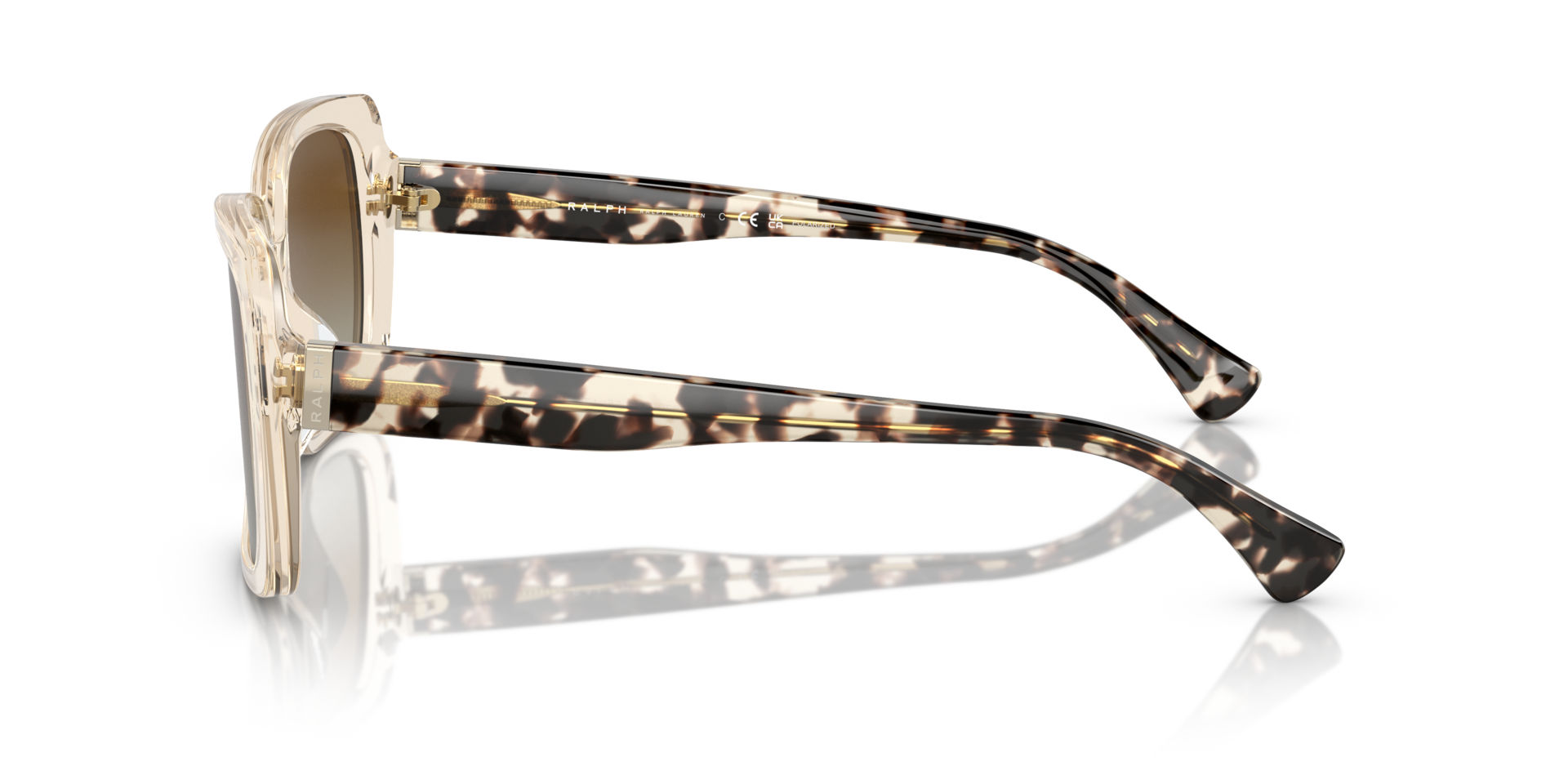 RA5298U Transparant lichtbruin AcetaatSunglass Frames van B24, Zijaanzicht