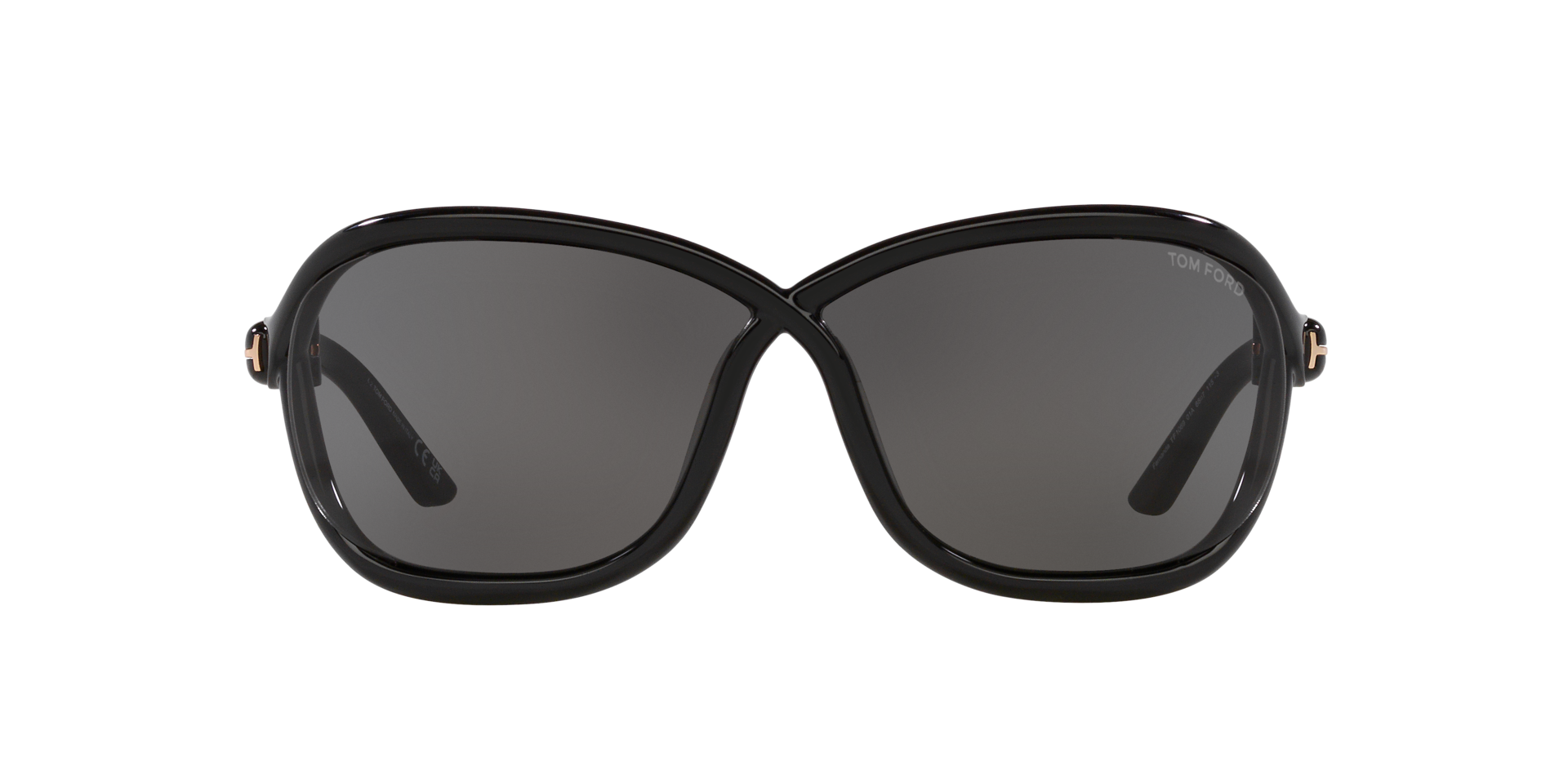 Fernanda Glänzendes Schwarz KunststoffSunglass Frames von B24, Vorderansicht
