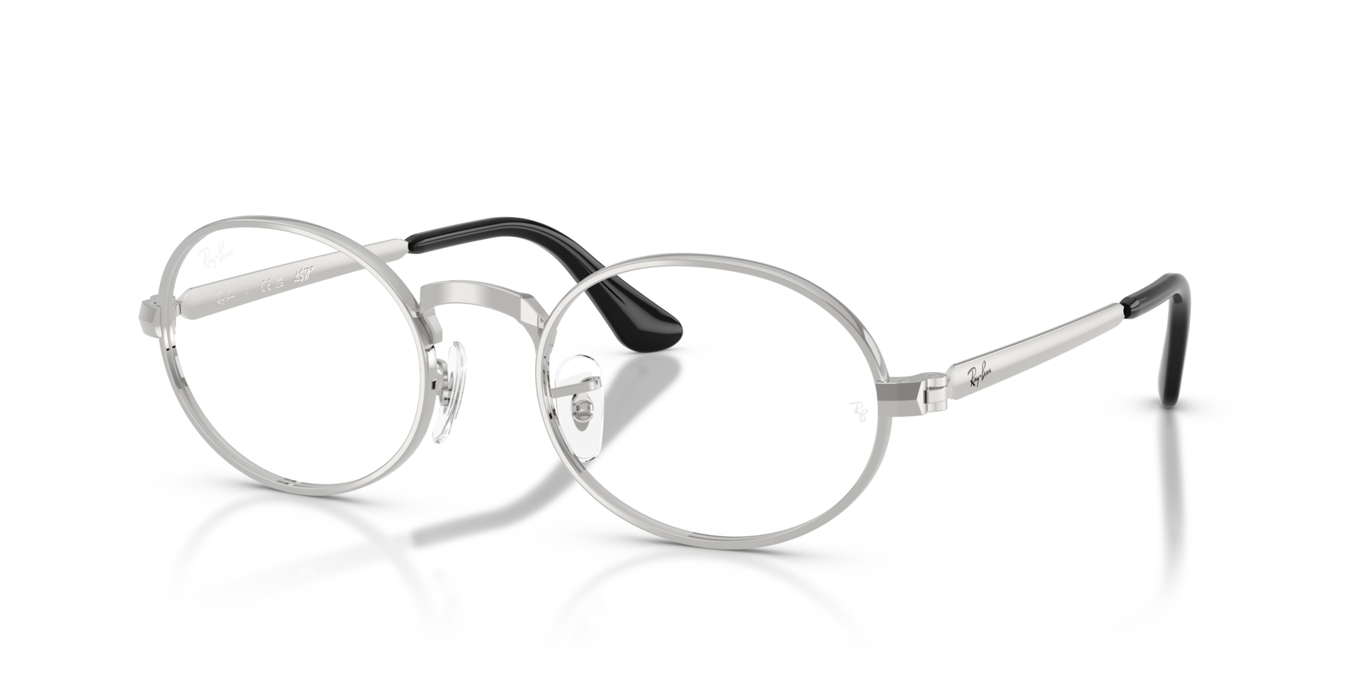 RB3931V Silber MetallEyeglass Frames von B24, Dreiviertelansicht