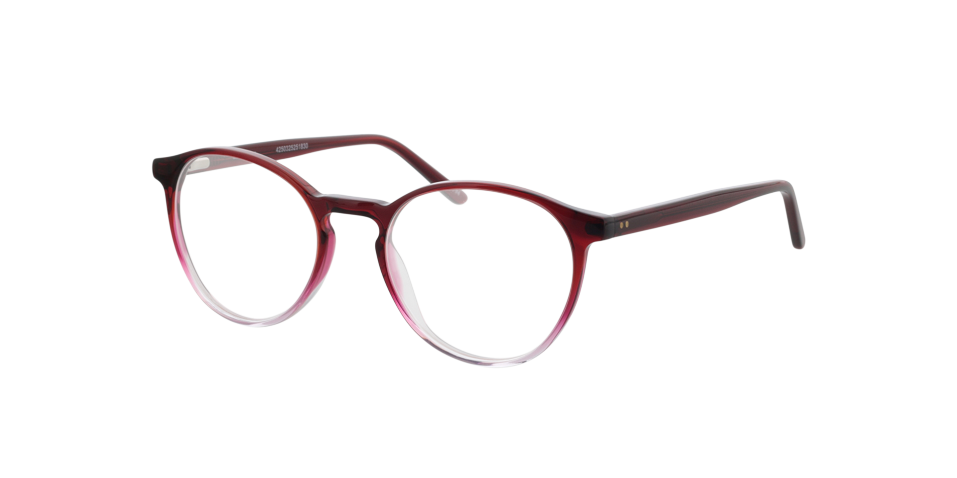June Gradient Red Crystal  &  Red AcetatEyeglass Frames von B24, Dreiviertelansicht