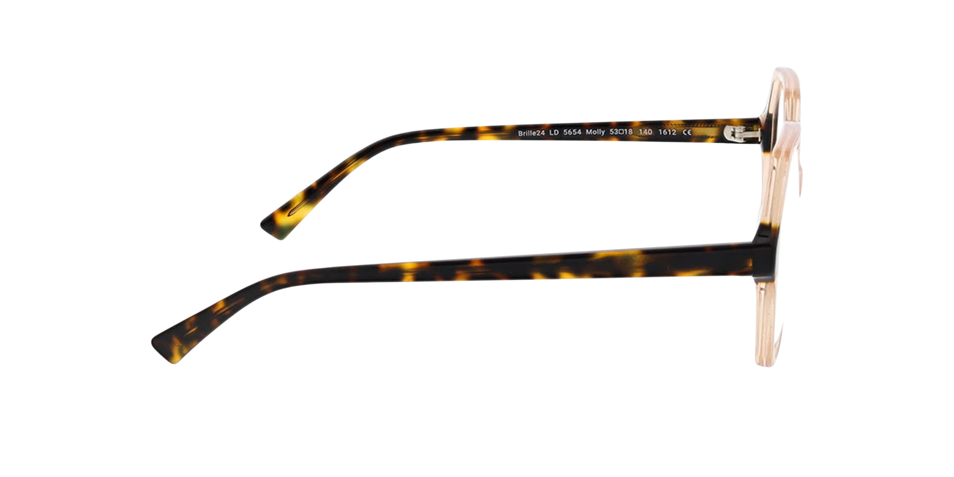Molly Kristal roze  &  Havana AcetaatEyeglass Frames van B24, Zijaanzicht