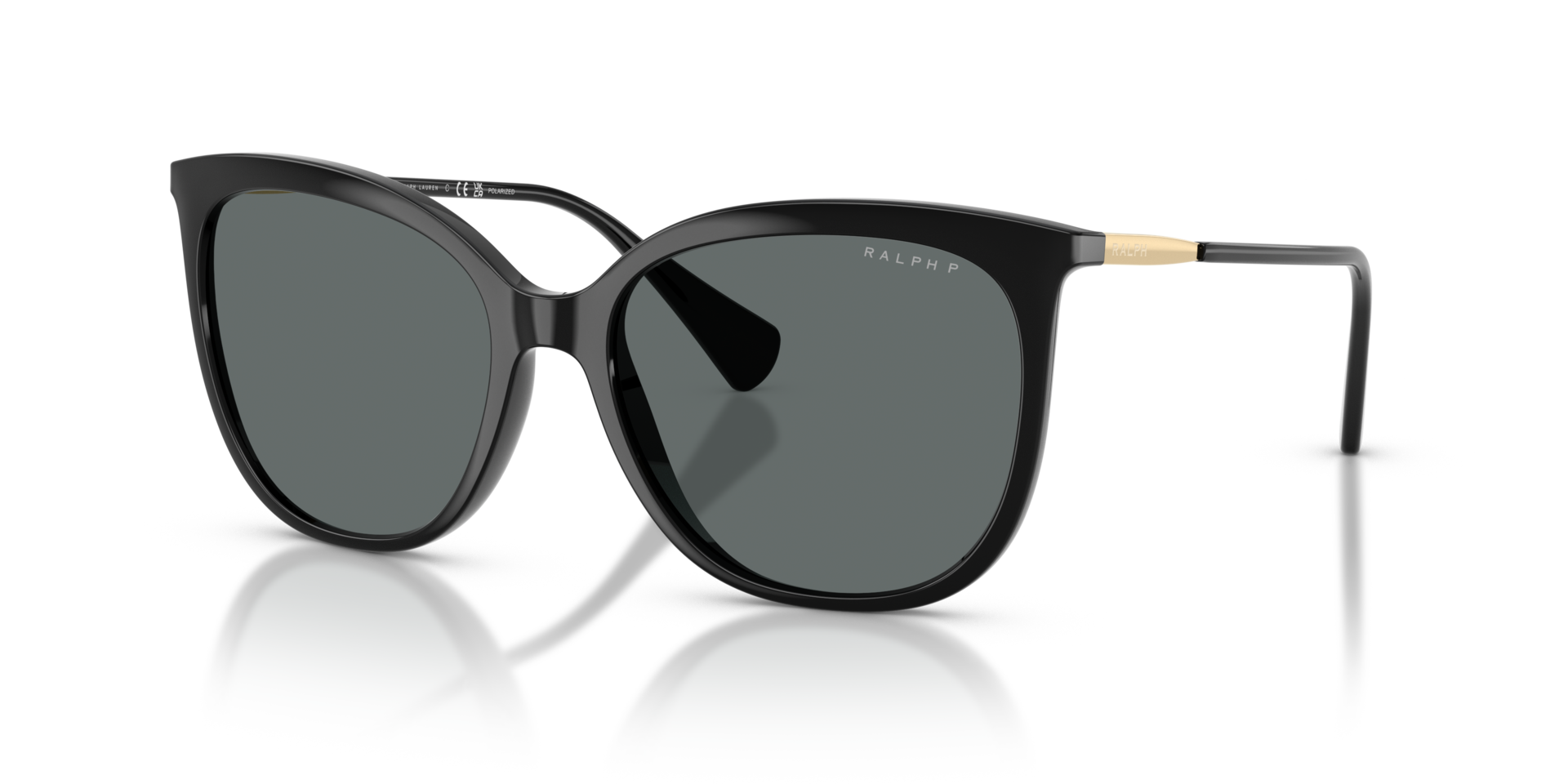 RA5248 Glanzend zwart KunststofSunglass Frames van B24, Hoekweergave